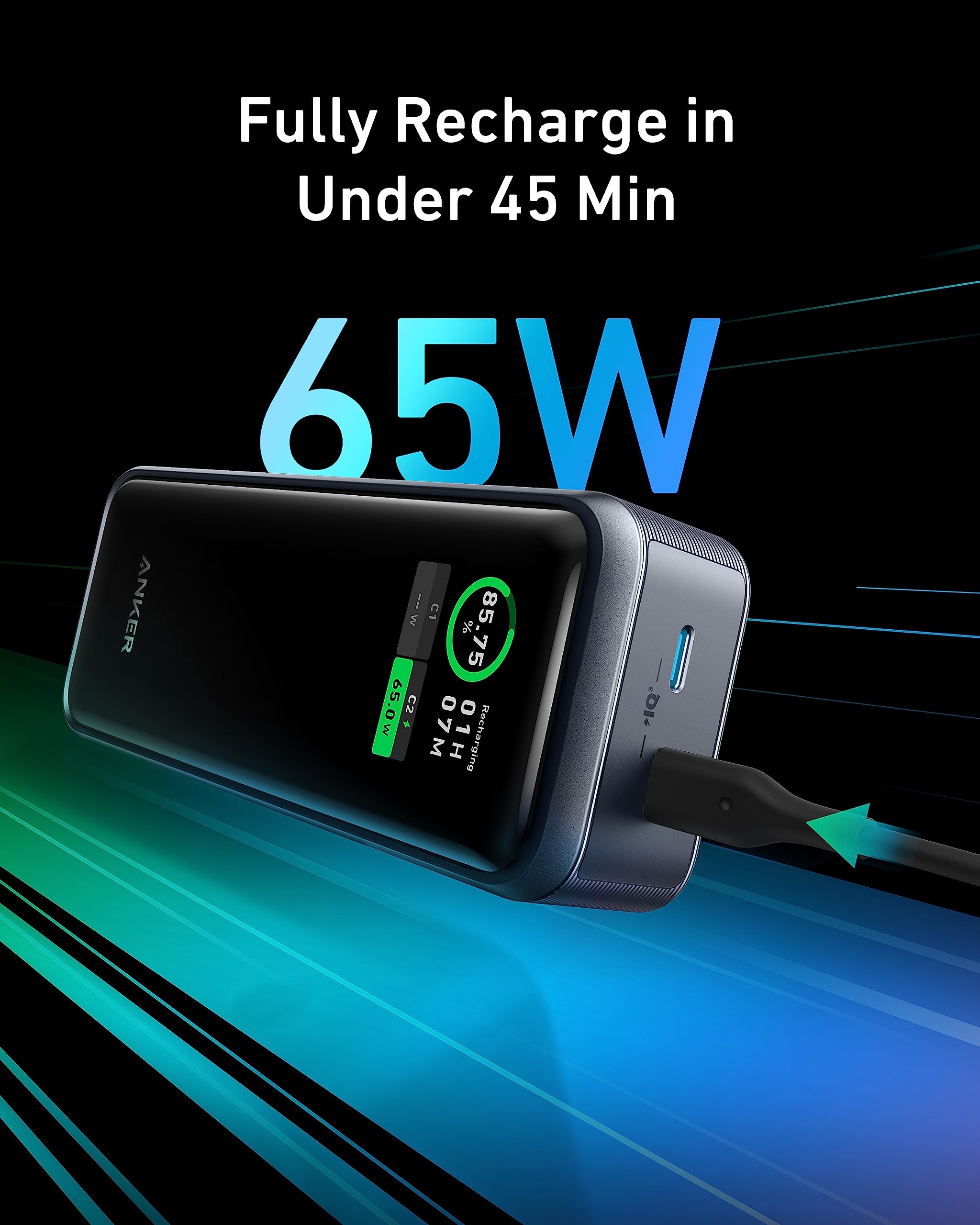 Foto 7 pulgar | Batería Externa Anker Prime De 12 000 Mah, 2 Puertos Y 130 W Con Pantalla - Venta Internacional.