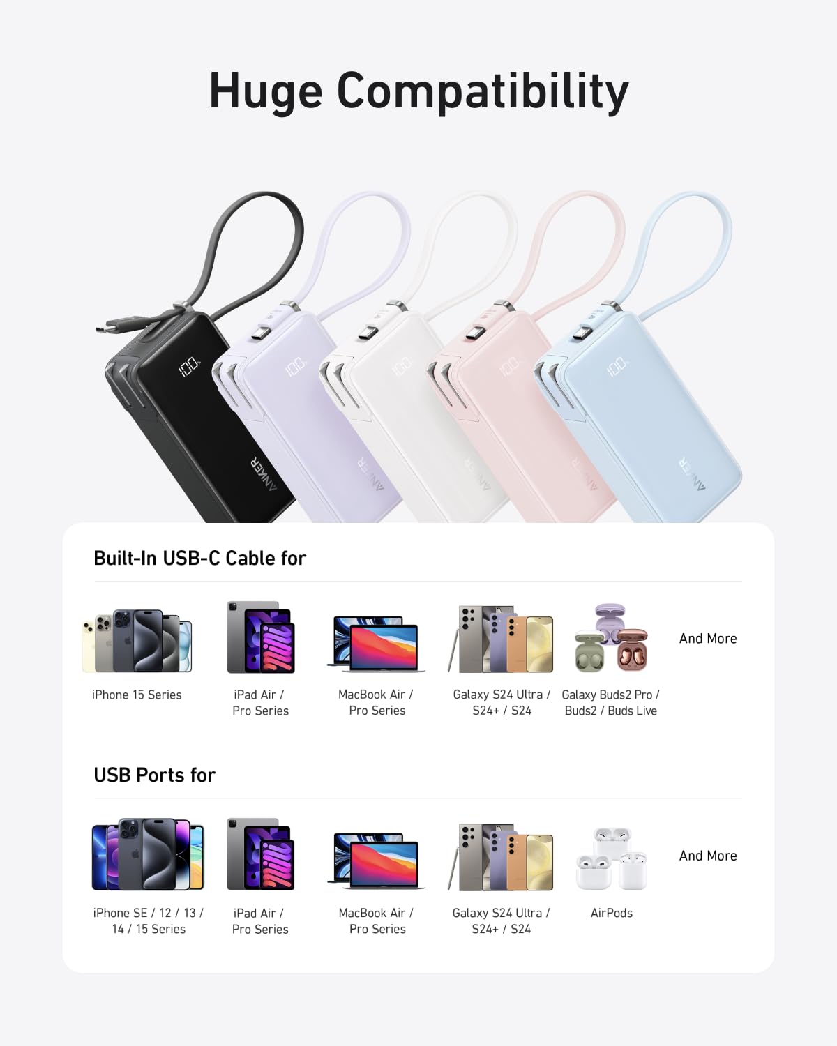 Foto 6 pulgar | Power Bank Anker Nano 3 En 1 De 10.000 Mah Con Cable Usb-c De 30 W - Venta Internacional.