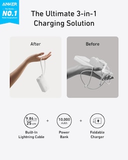 Foto 2 | Power Bank Anker Nano 3 En 1 De 10.000 Mah Con Cable Lightning - Venta Internacional.