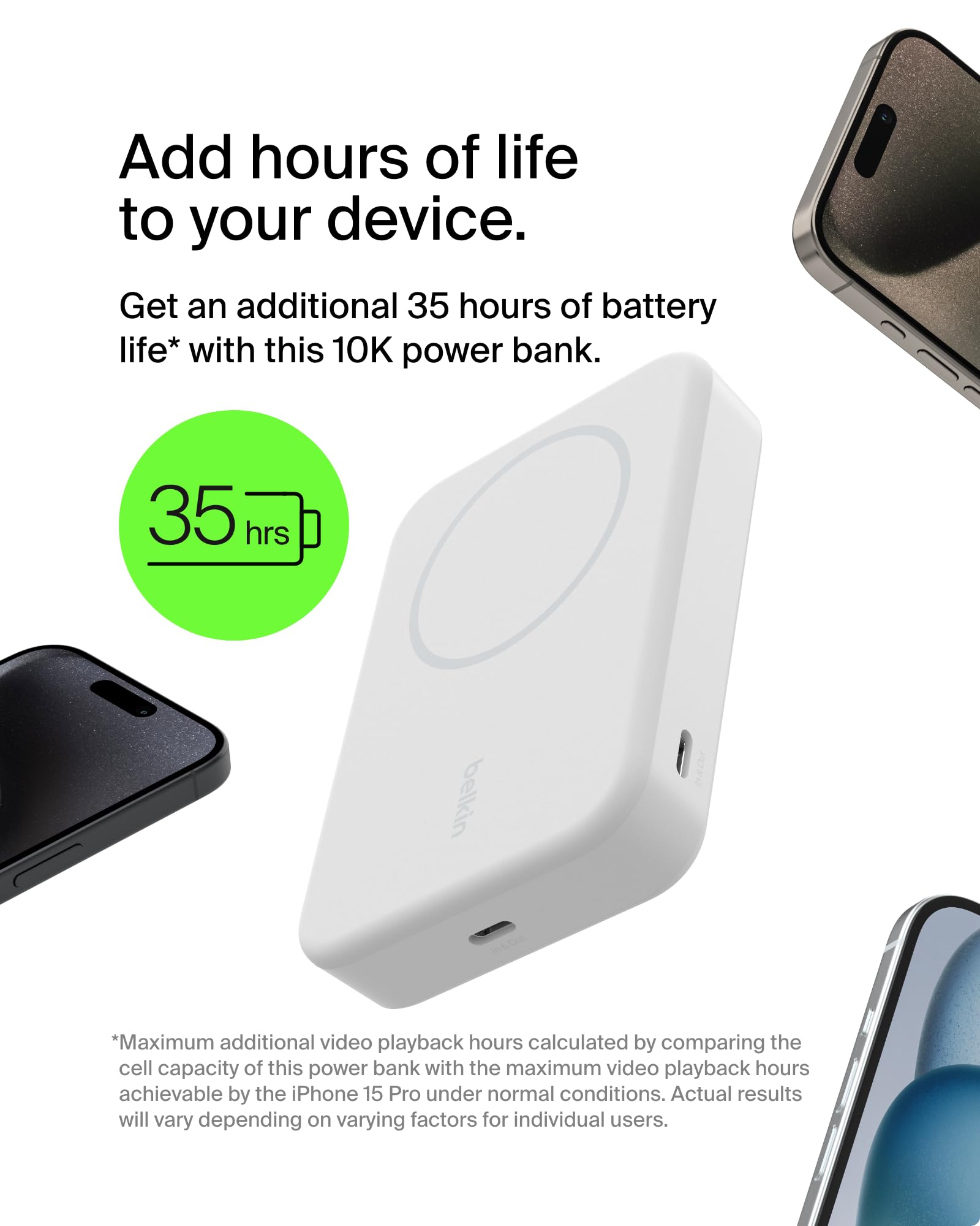 Foto 3 pulgar | Batería Externa Inalámbrica Belkin Boostcharge Pro De 10.000 Mah, Color Blanco - Venta Internacional.