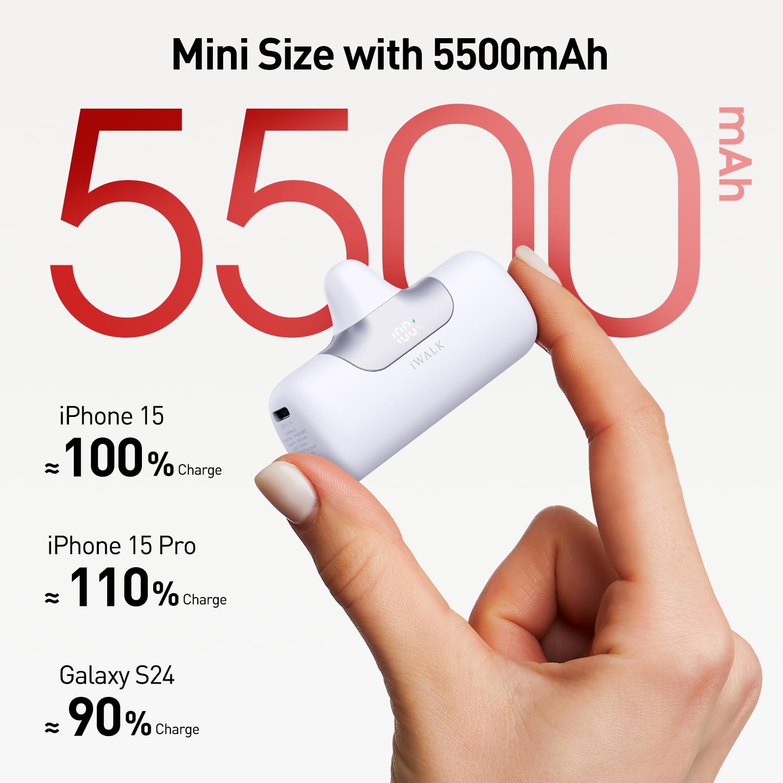 Foto 3 pulgar | Cargador Portátil Iwalk 5500 Mah 22,5 W De Carga Rápida Blanco - Venta Internacional.