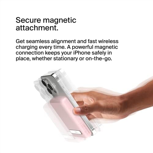 Foto 5 | Banco De Energía Inalámbrico Belkin Boostcharge 5k Con Magsafe Pink - Venta Internacional.