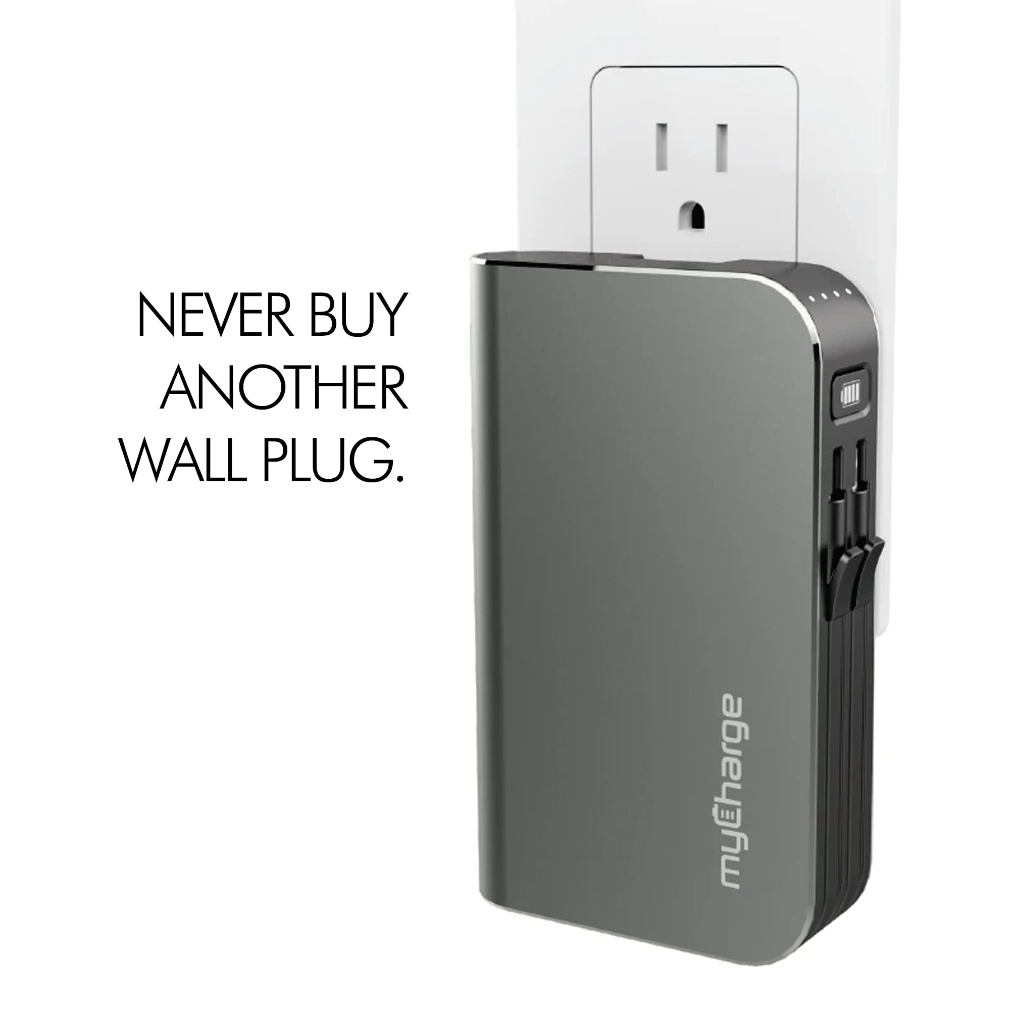 Foto 5 pulgar | Cargador Portátil Mycharge Hub 10050 Mah Con Enchufe De Pared Y Cables - Venta Internacional