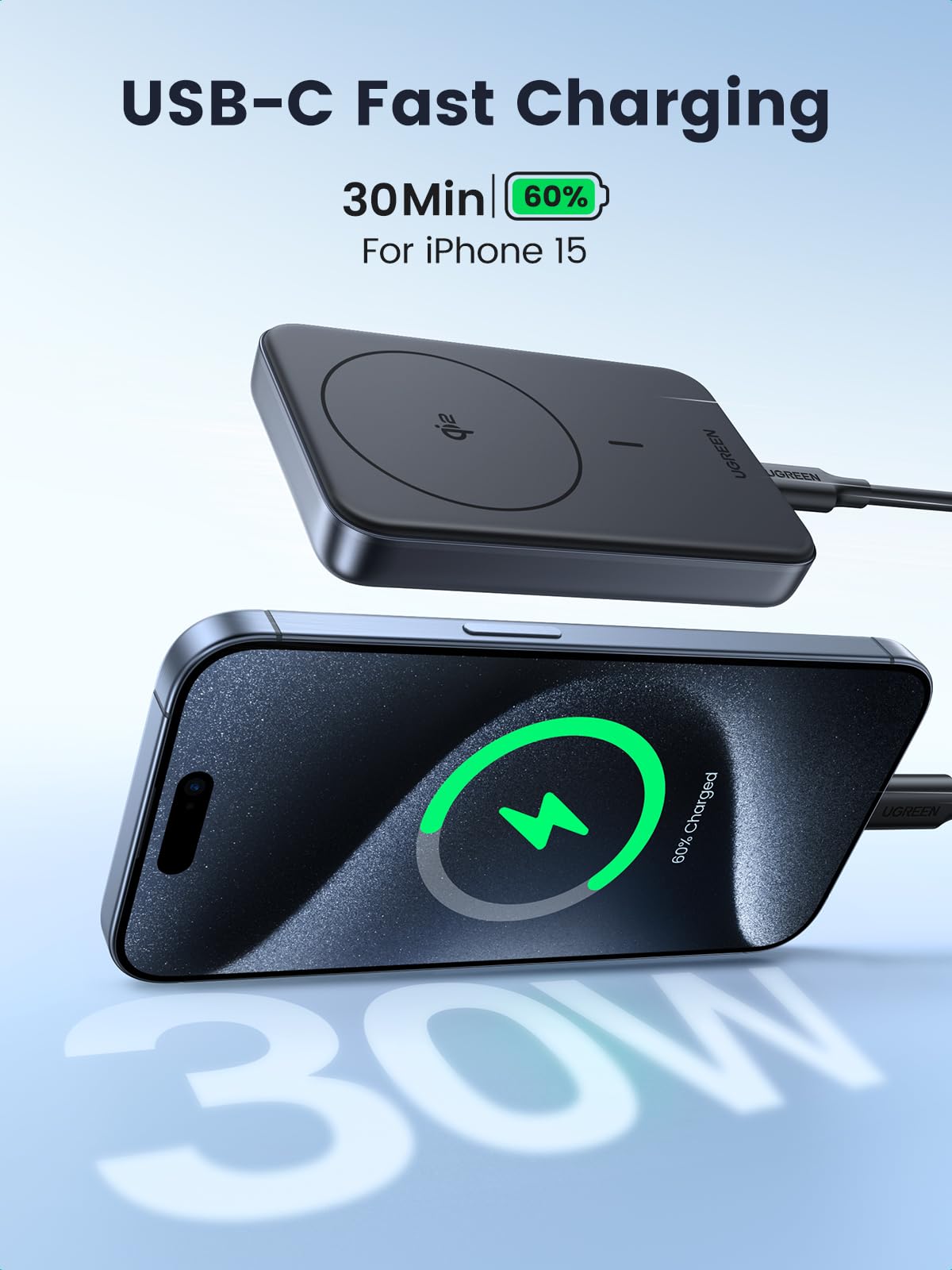 Foto 5 pulgar | Cargador Portátil Ugreen Magsafe De 15 W, Banco De Energía Inalámbrico, 10000 Mah - Venta Internacional.