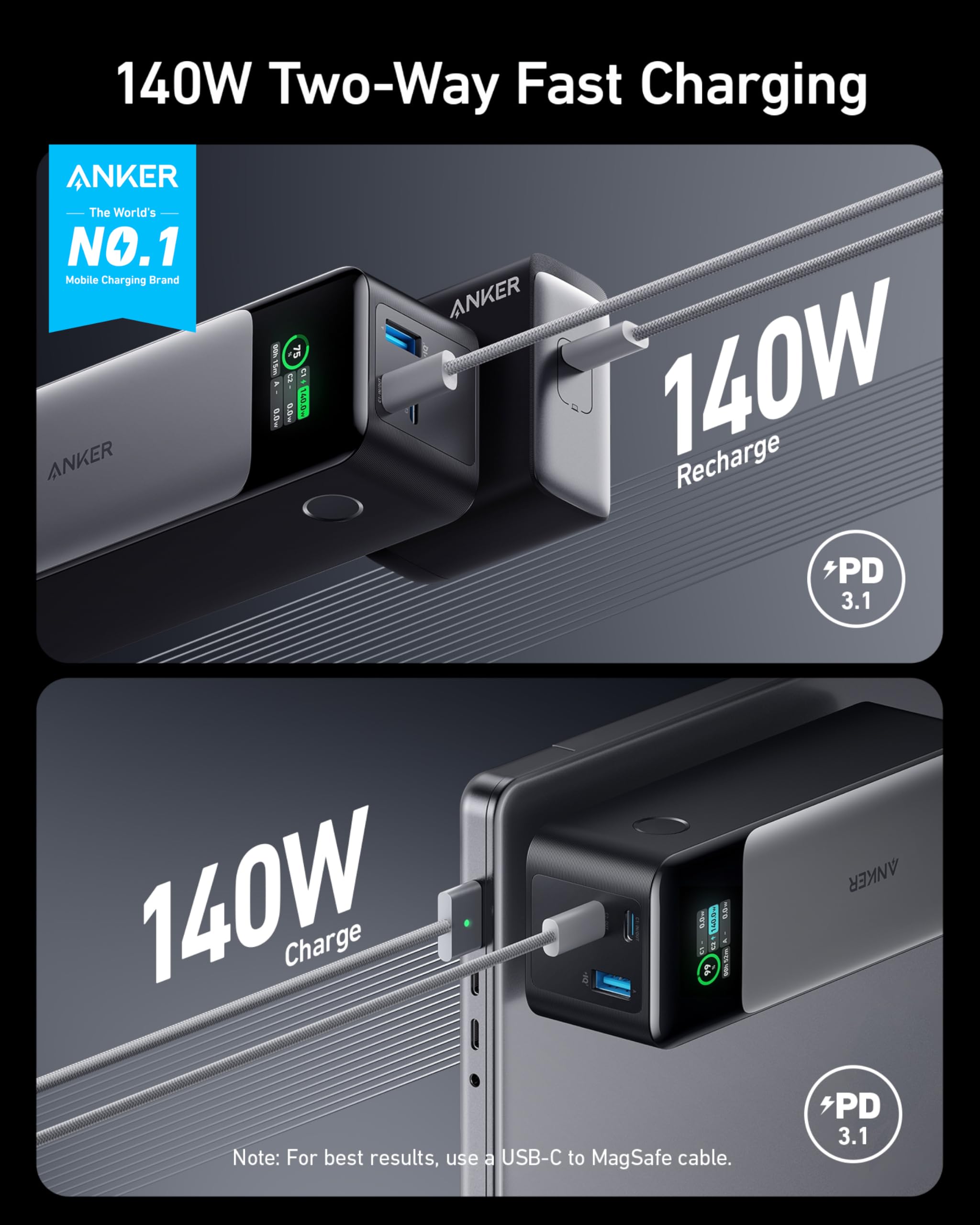 Foto 3 pulgar | Batería Externa Anker Powercore 24k, 24 000 Mah, 140 W, 3 Puertos - Venta Internacional.