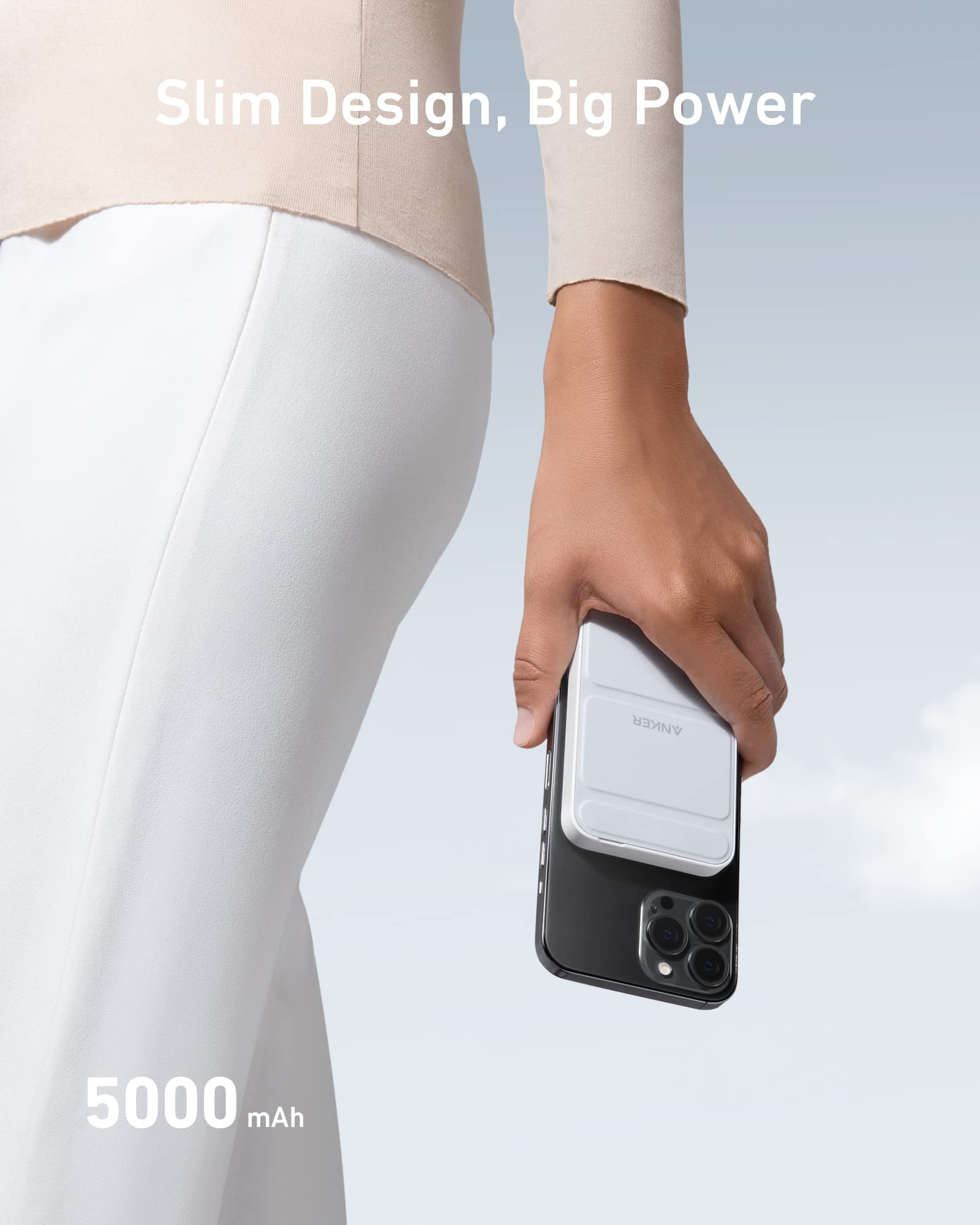 Foto 5 pulgar | Cargador Portátil Anker 622 Con Batería Magnética De 5000 Mah, Color Blanco - Venta Internacional.