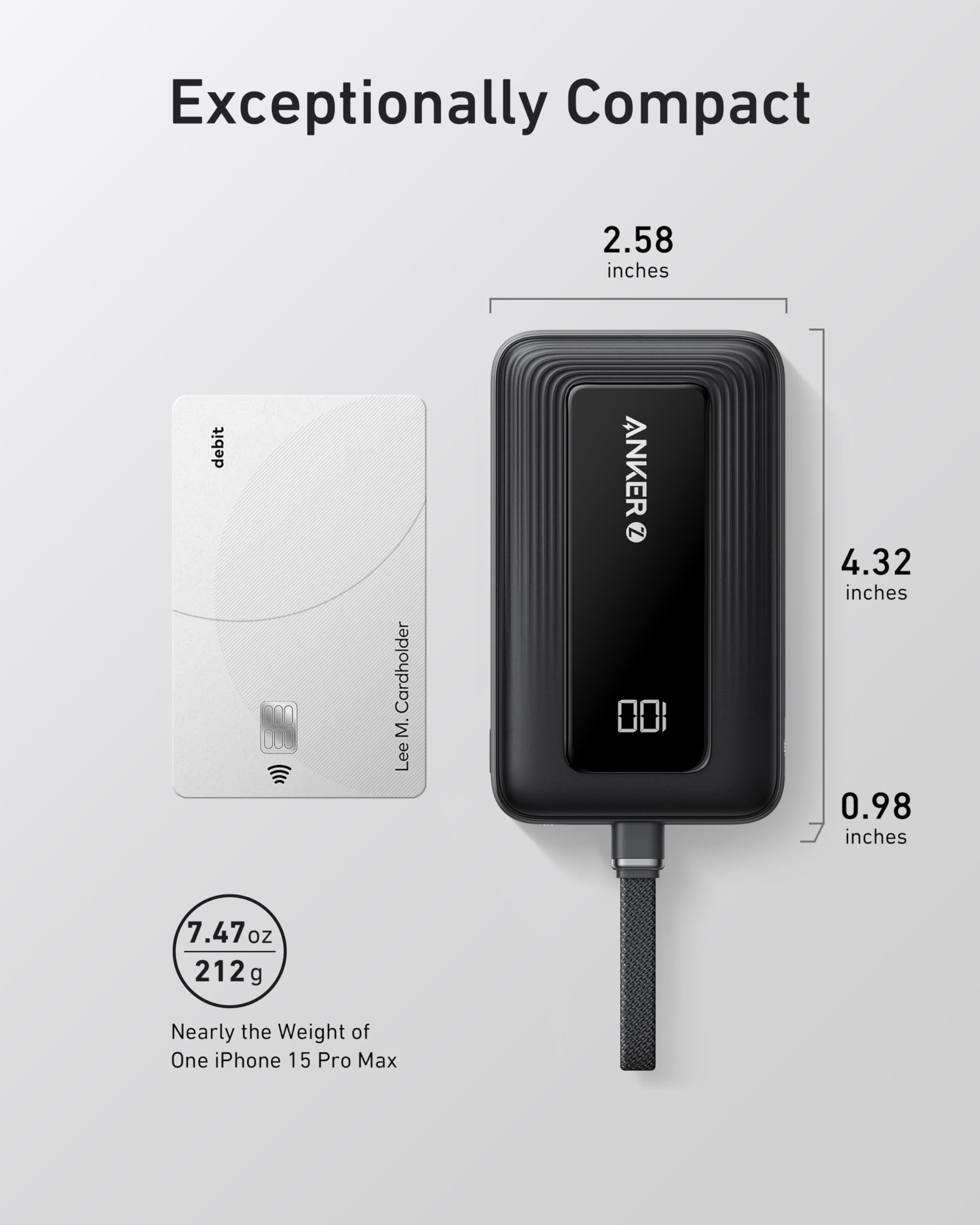 Foto 7 pulgar | Power Bank Anker Zolo De 10 000 Mah Y 30 W Con Cable Usb-c Para Iphone - Venta Internacional.