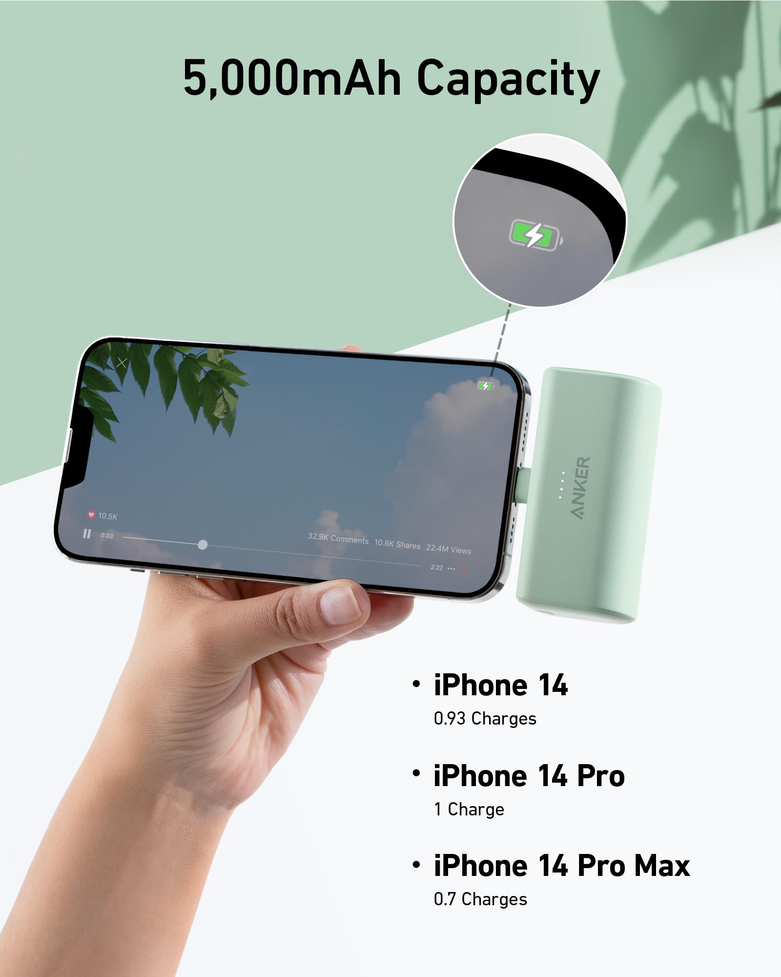 Foto 7 pulgar | Cargador Portátil Anker Nano, 5000 Mah, 12 W, Power Bank Para Iphone - Venta Internacional.