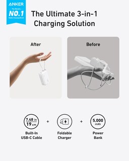 Foto 2 | Cargador Usb-c Power Bank Anker De 5000 Mah Y 30 W Para Iphone 15 - Venta Internacional.