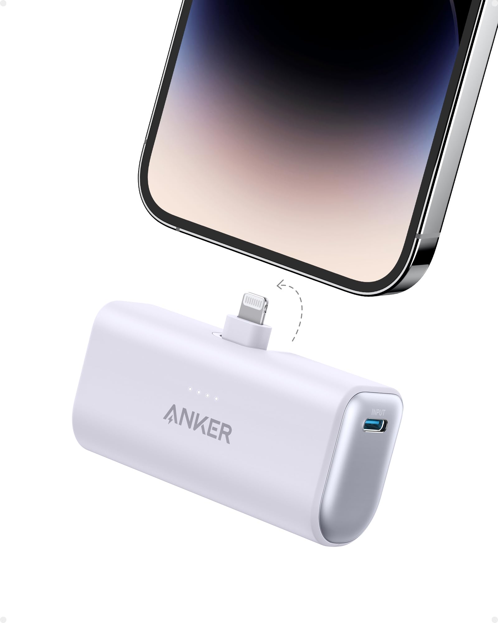 Foto 2 pulgar | Batería Externa Anker Nano De 5000 Mah Con Conector Lightning, Color Morado - Venta Internacional.