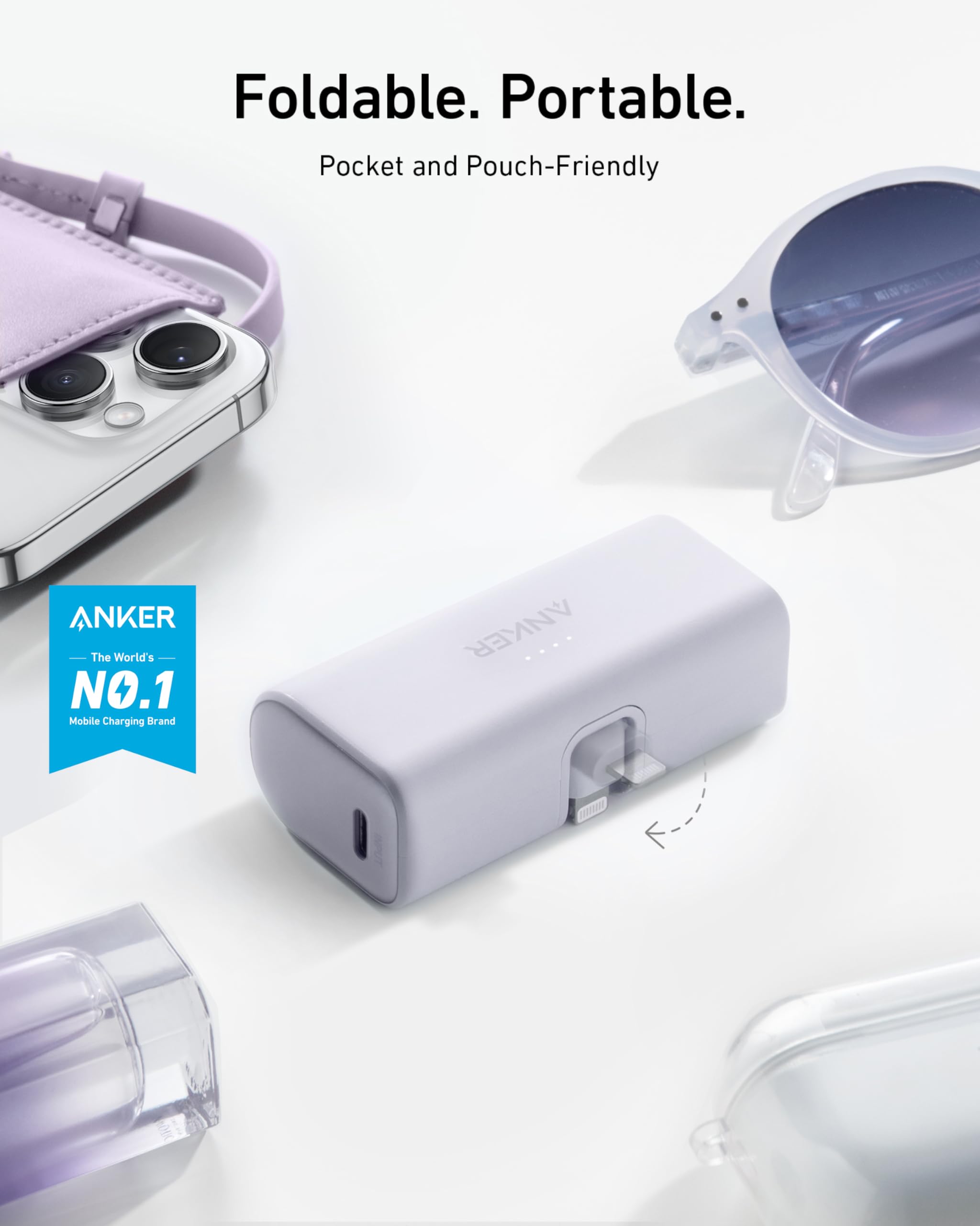 Foto 4 pulgar | Batería Externa Anker Nano De 5000 Mah Con Conector Lightning, Color Morado - Venta Internacional.