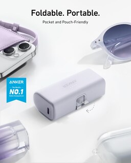 Foto 3 | Batería Externa Anker Nano De 5000 Mah Con Conector Lightning, Color Morado - Venta Internacional.