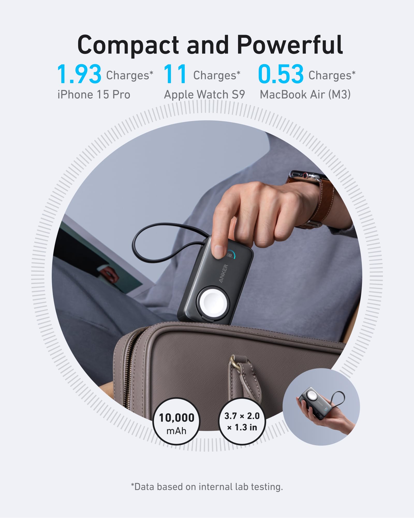 Foto 7 pulgar | Batería Externa Anker Maggo De 10.000 Mah Con Cable Usb-c Para Apple Watch - Venta Internacional.
