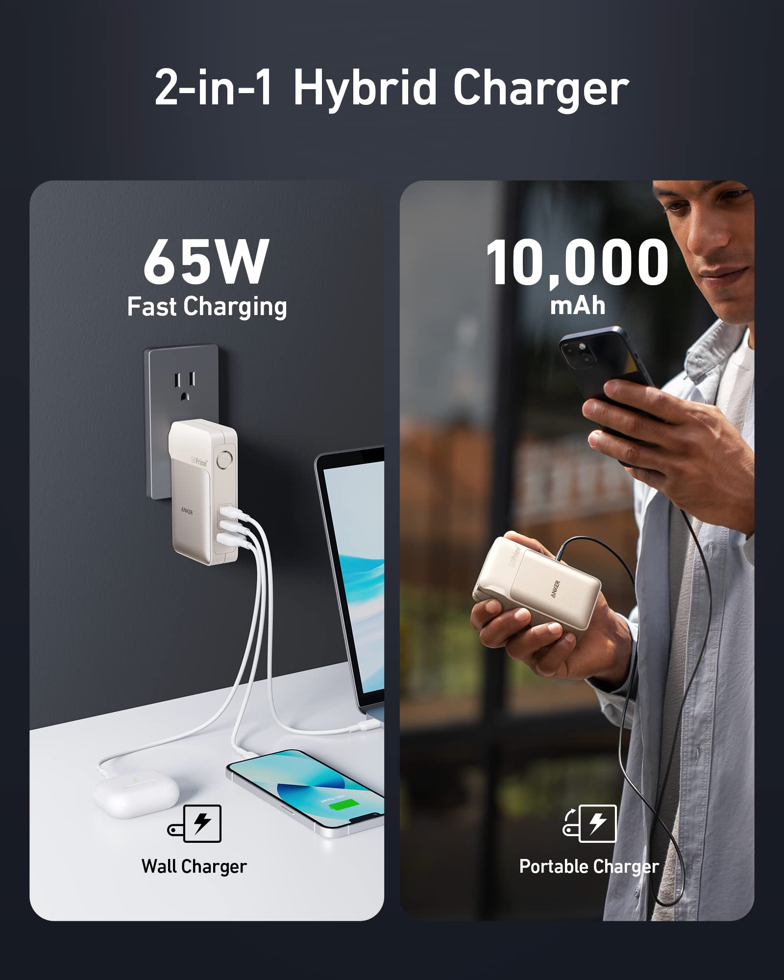 Foto 4 pulgar | Power Bank Anker Ganprime Usb-c De 10.000 Mah Y 30 W Con Cargador De Pared De 65 W - Venta Internacional.