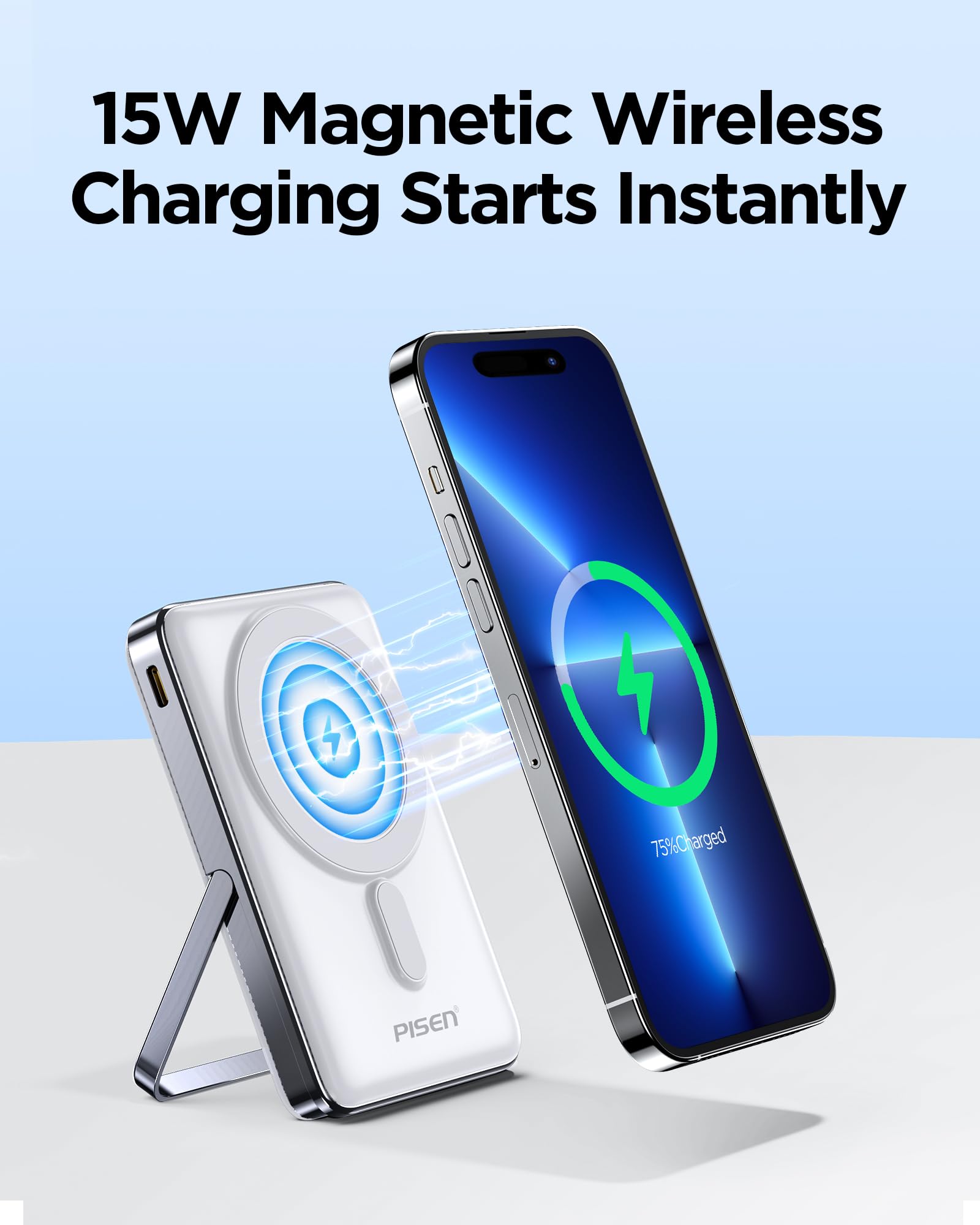 Foto 4 | Cargador Inalámbrico Power Bank Pisen Mag-safe De 10000 Mah, 30 W Pd - Venta Internacional.