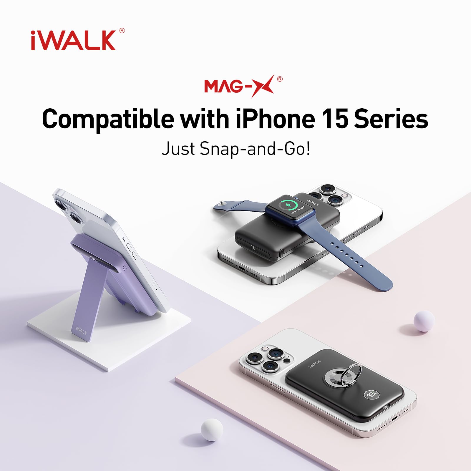 Foto 5 pulgar | Cargador Inalámbrico Magnético Power Bank Iwalk De 6000 Mah Para Iphone - Venta Internacional.