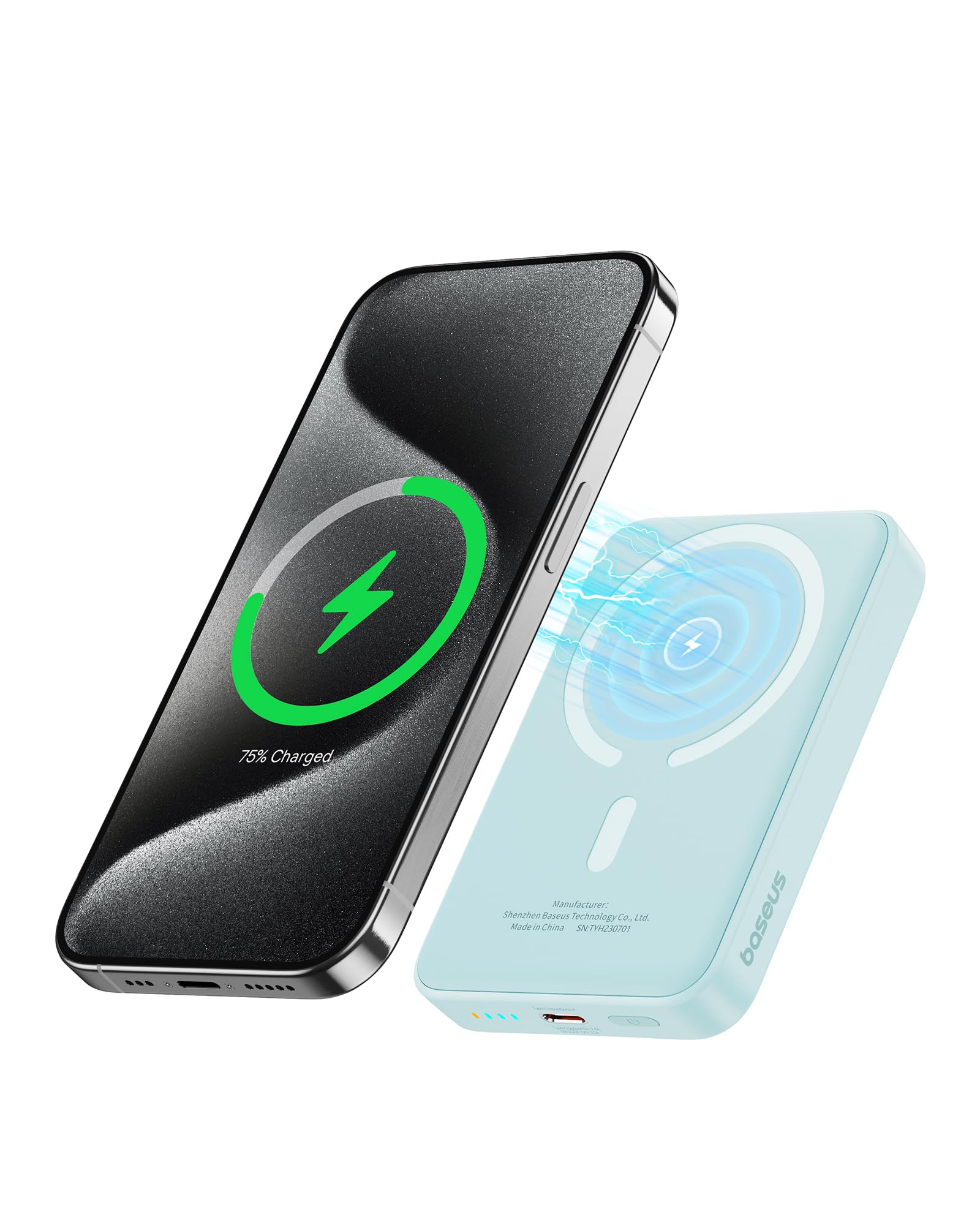 Foto 2 pulgar | Cargador Portátil Inalámbrico Baseus 10000 Mah Para Iphone Blue - Venta Internacional.