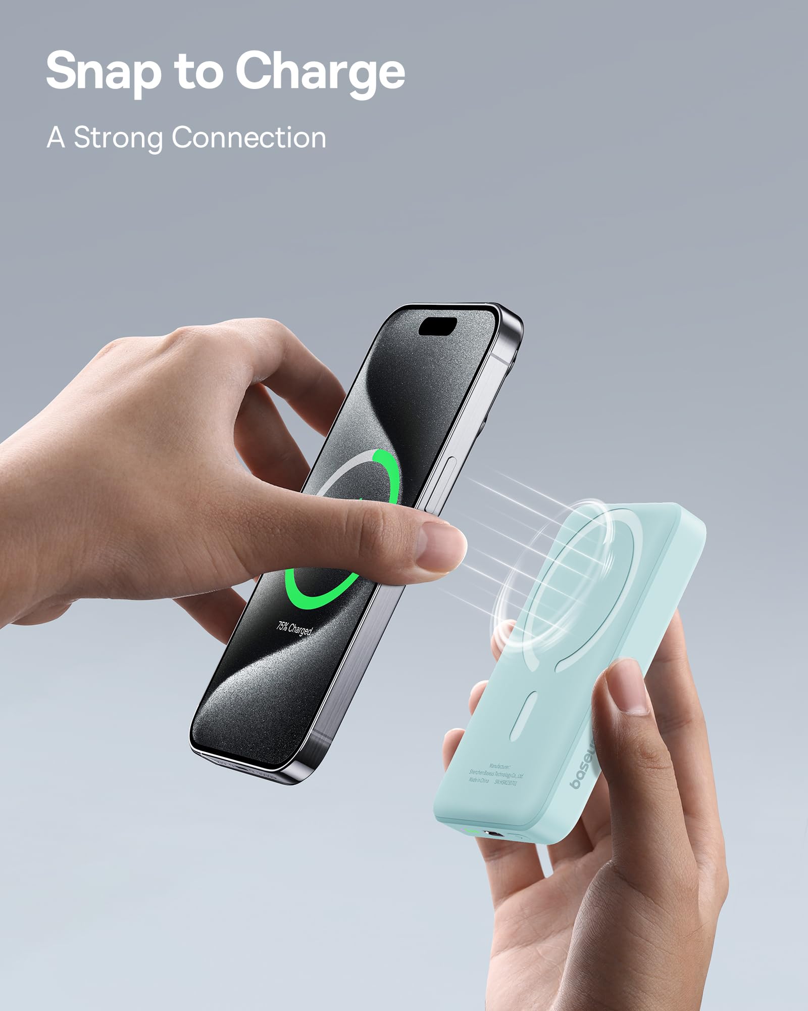 Foto 2 | Cargador Portátil Inalámbrico Baseus 10000 Mah Para Iphone Blue - Venta Internacional.
