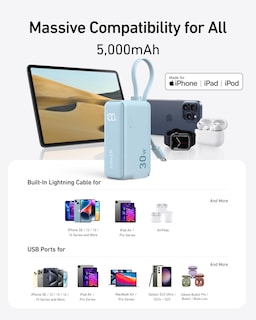 Foto 6 | Power Bank Anker 10.000 Mah Con Cable Lightning De 30 W Para iPhone - Venta Internacional