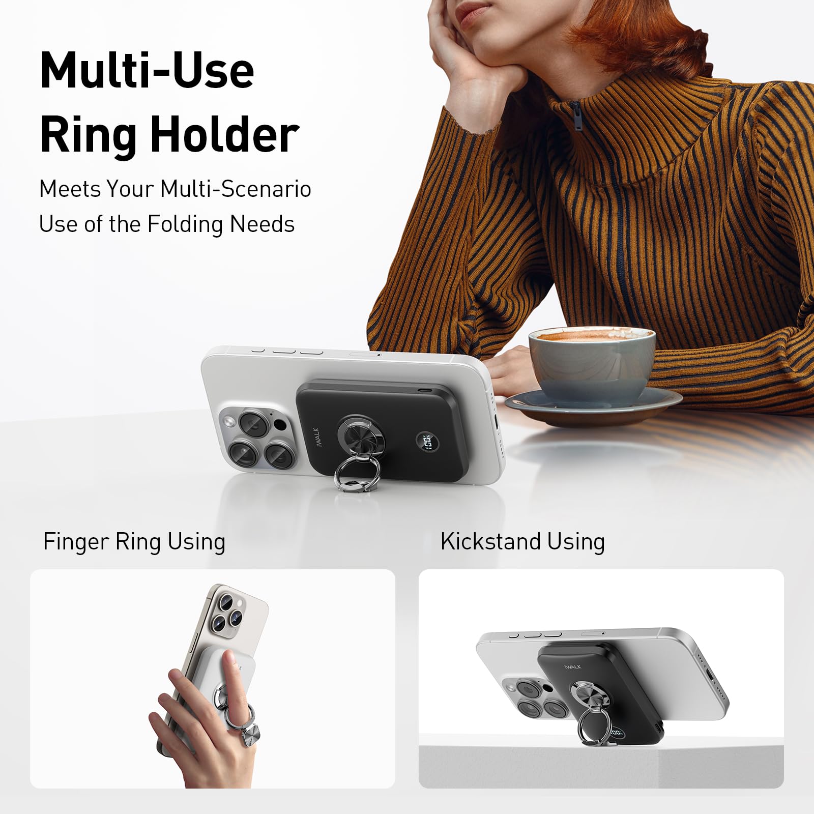 Foto 6 pulgar | Cargador Portátil Iwalk Magnetic De 10.000 Mah Para Iphone Con Soporte - Venta Internacional.