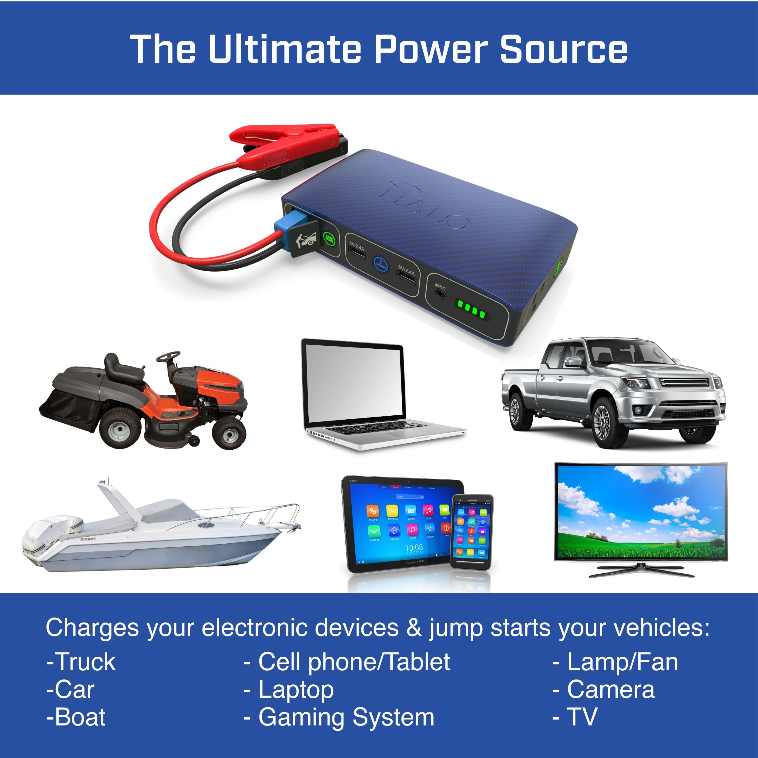 Foto 7 pulgar | Cargador Portátil Para Coche Jump Starter Halo Bolt Acdc 58830 - Venta Internacional.