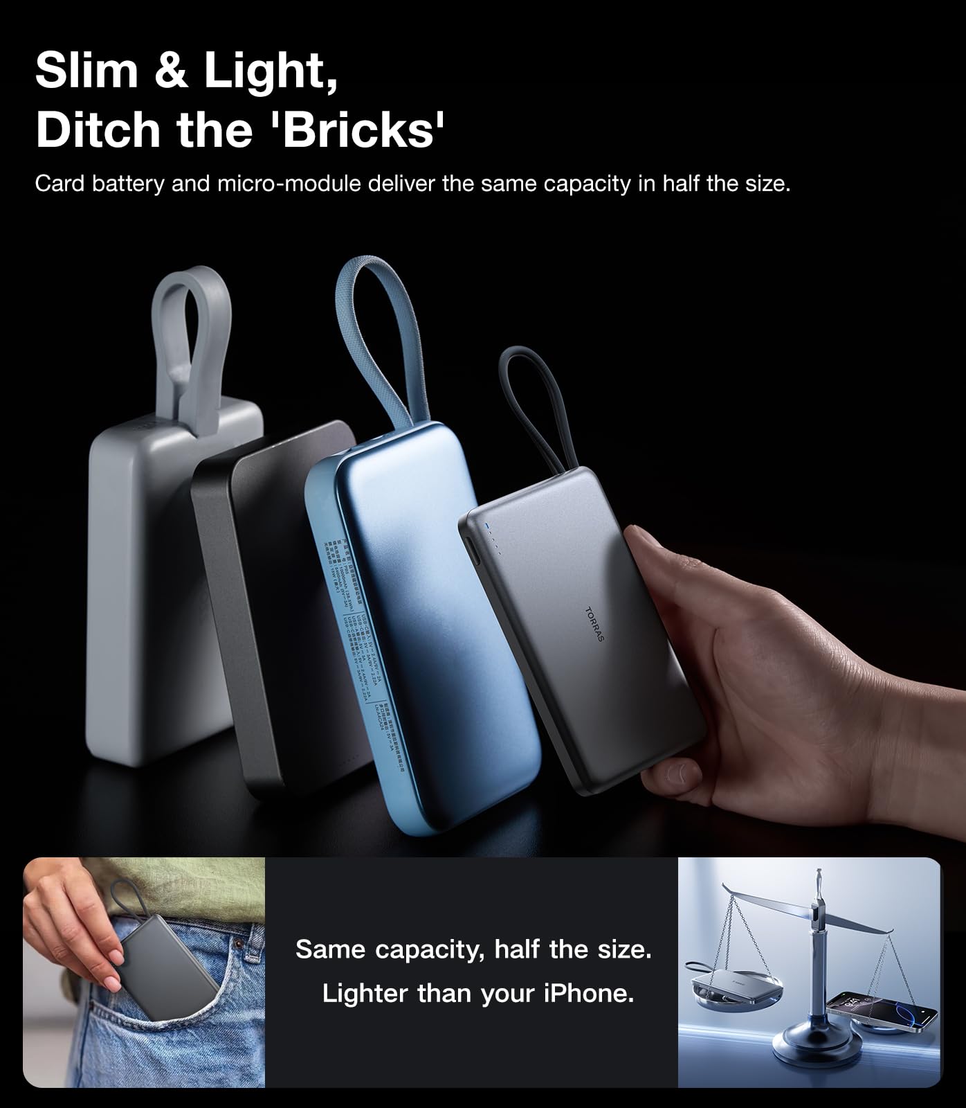 Foto 4 pulgar | Batería Externa Torras Ultradelgada De 10.000 Mah Con Usb-c De 22,5 W Fast - Venta Internacional.
