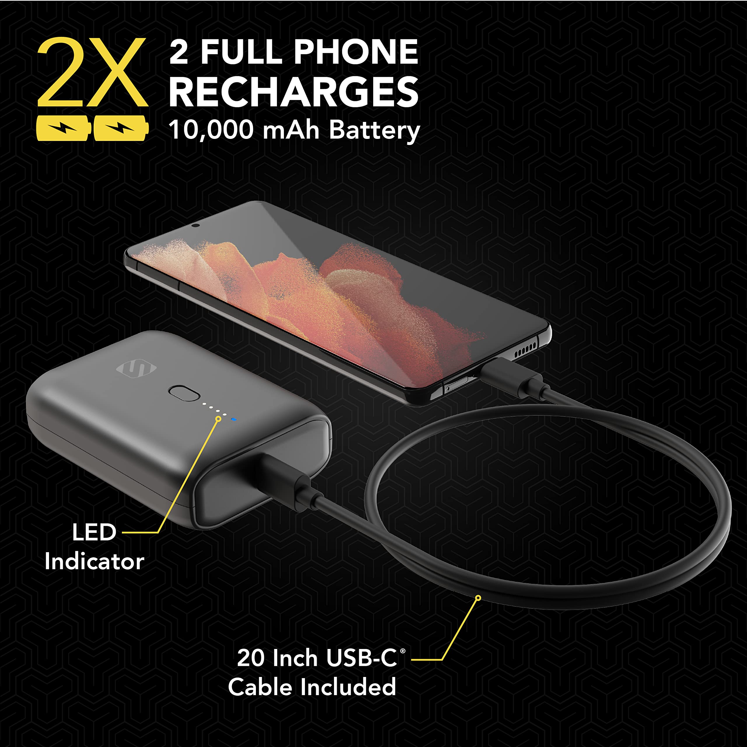 Foto 3 pulgar | Paquete De Baterías Para Teléfono Celular Scosche Gobat De 10000 Mah Con Cargador - Venta Internacional.