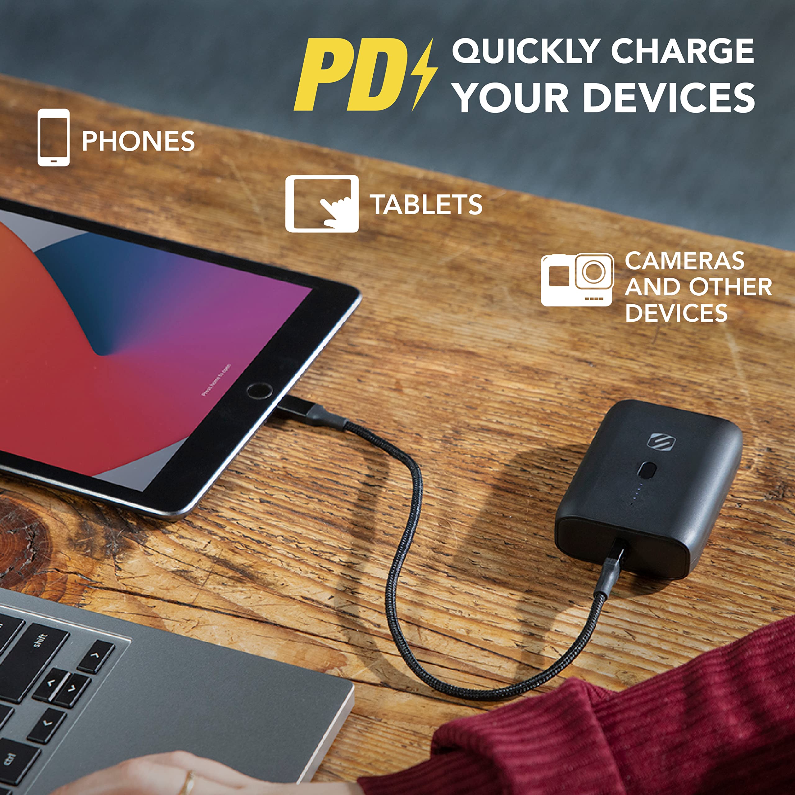 Foto 5 pulgar | Paquete De Baterías Para Teléfono Celular Scosche Gobat De 10000 Mah Con Cargador - Venta Internacional.