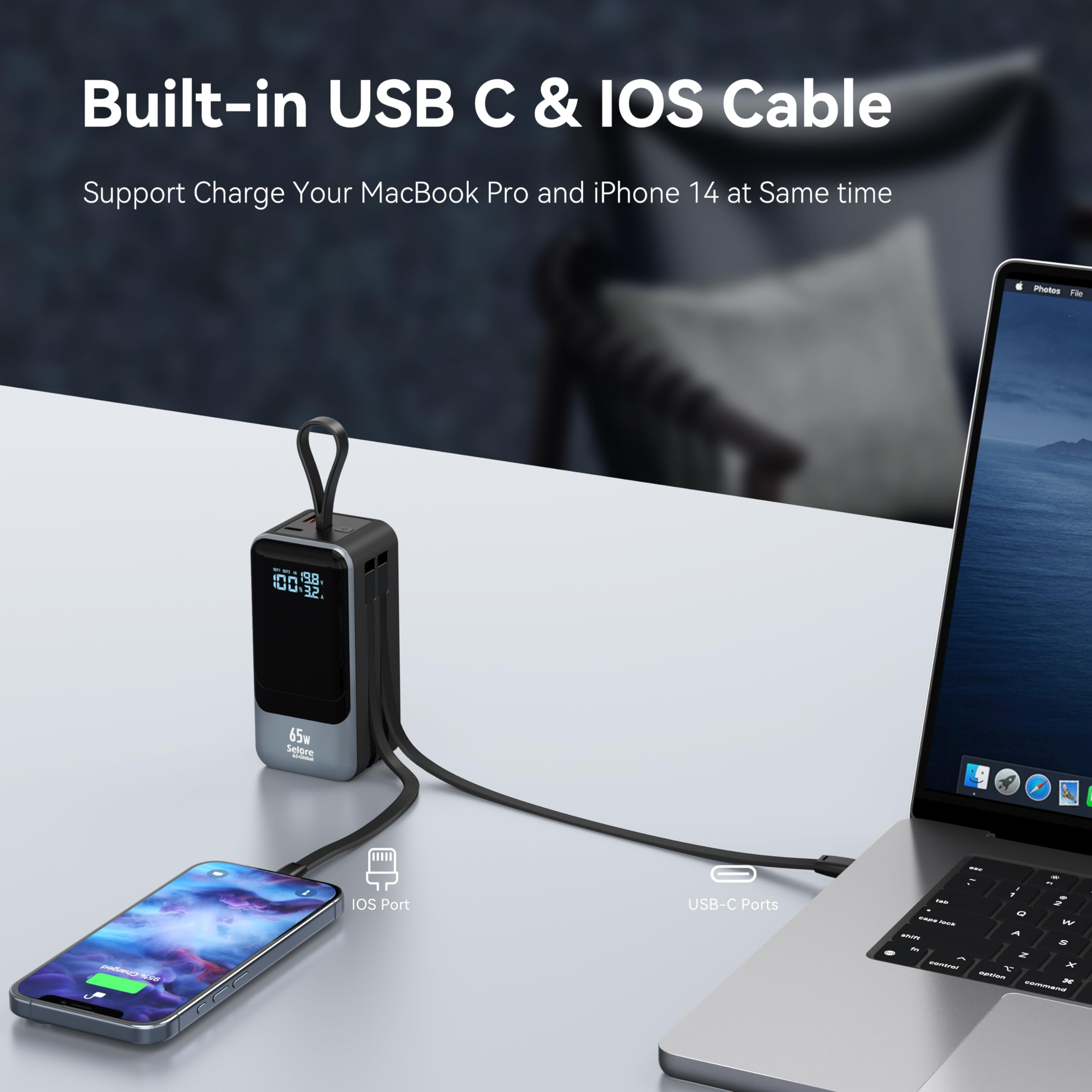 Foto 6 pulgar | Paquete De Baterías Portátiles Power Bank Selore De 65 W Para Computadora Portátil - Venta Internacional.