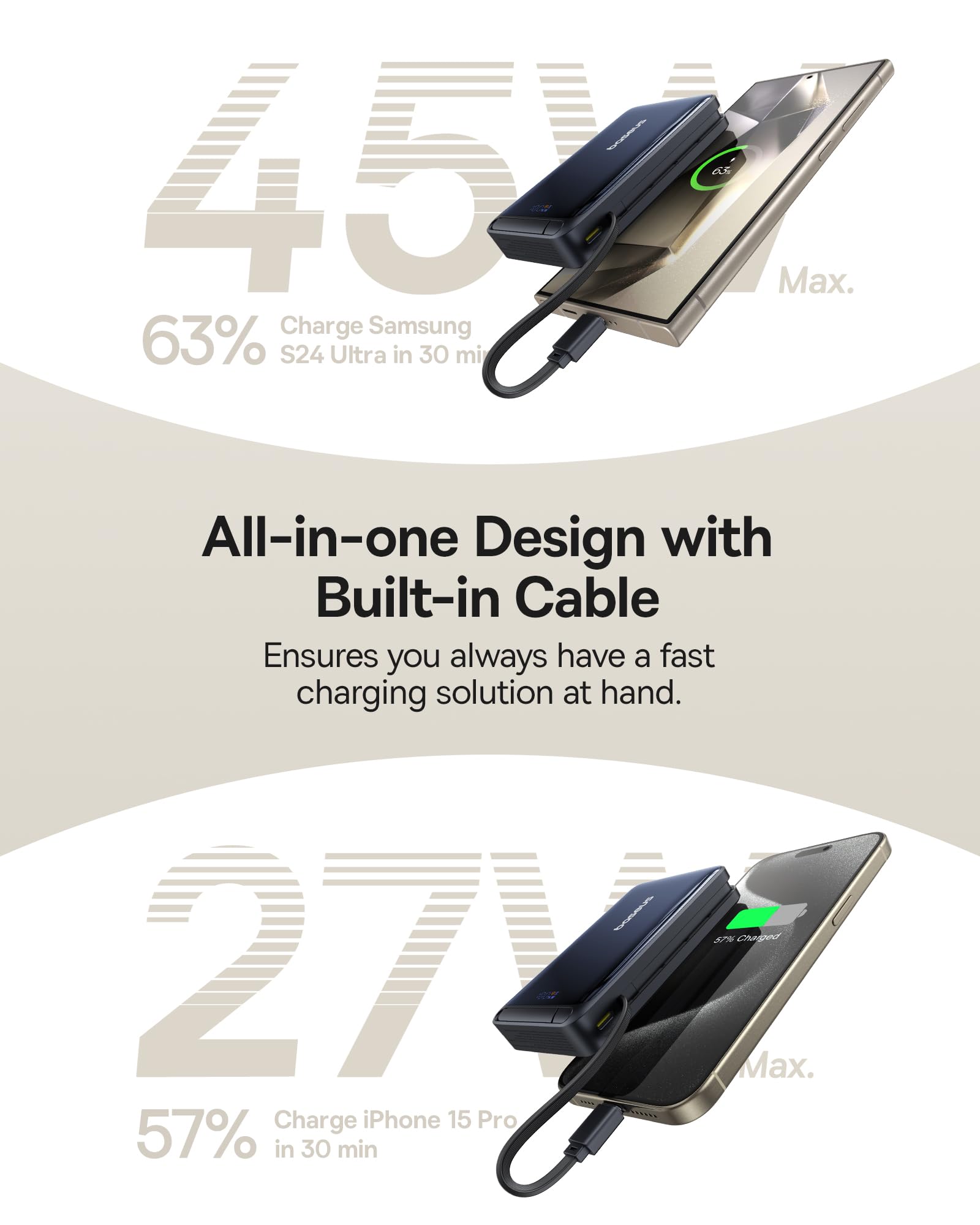 Foto 3 pulgar | Cargador De Teléfono Portátil Baseus Nomos P2 45w 10,000mah Negro - Venta Internacional.