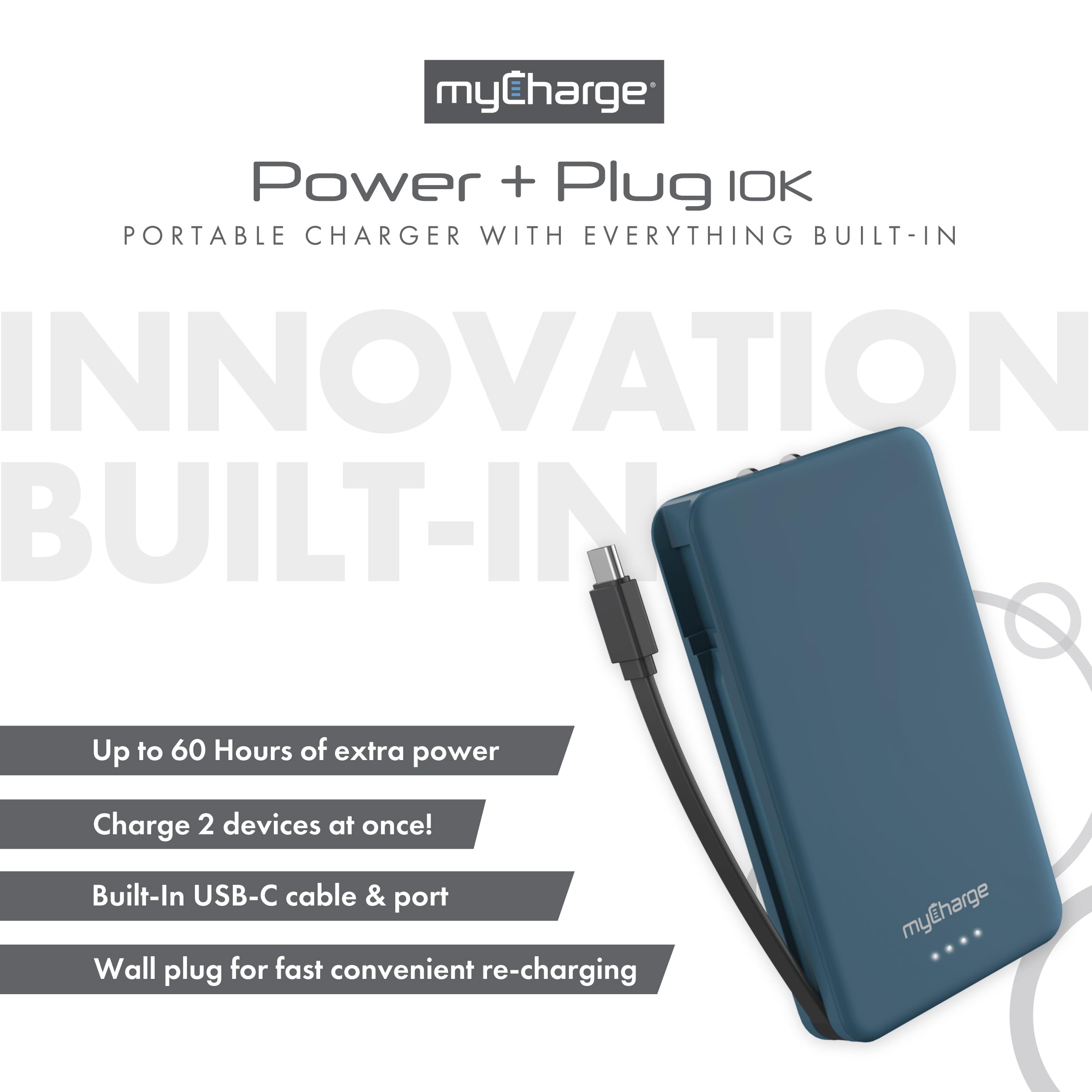 Foto 5 | Cargador Portátil Mycharge Power + Plug Usb-c De 10.000 Mah - Venta Internacional.