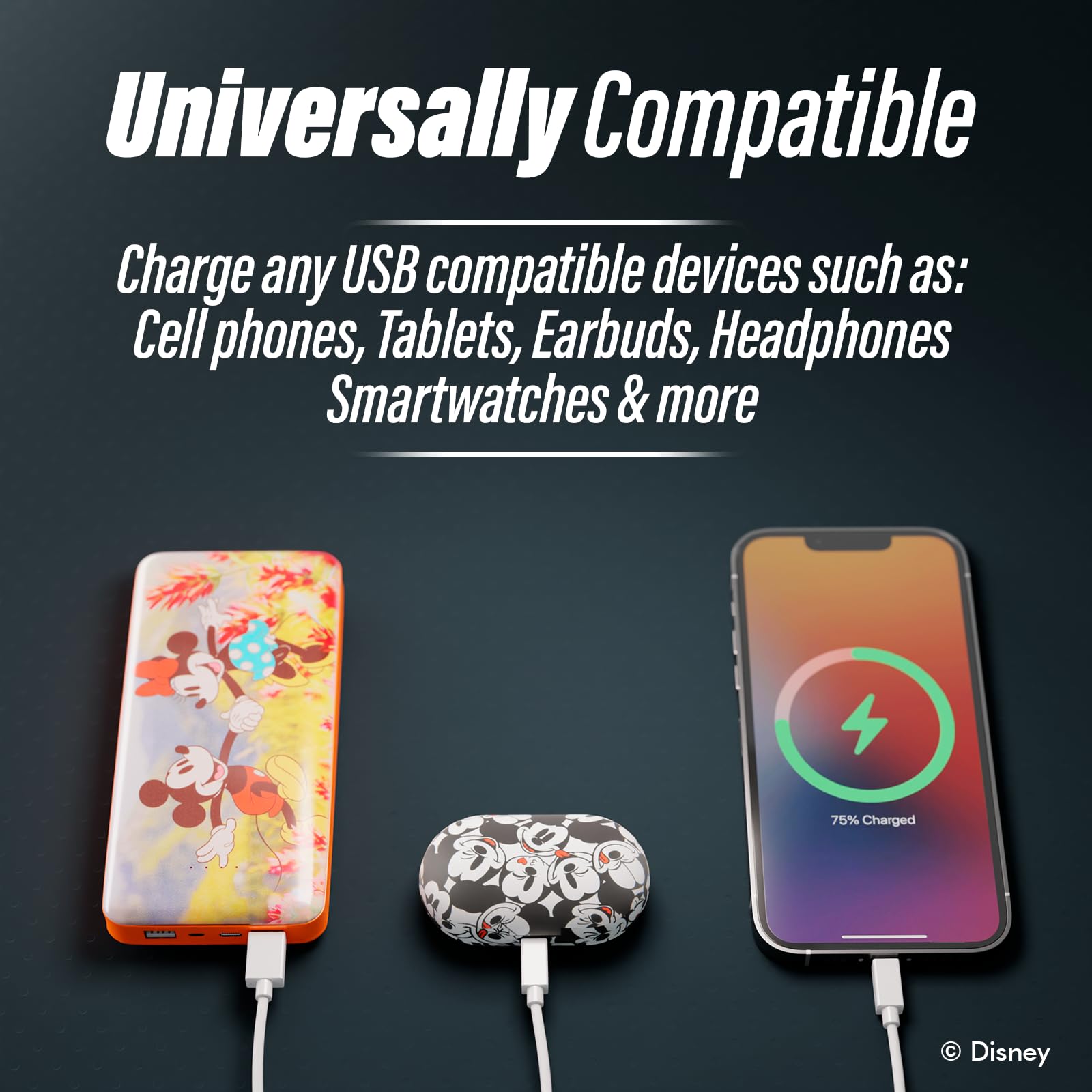 Foto 7 pulgar | Batería Externa Disney Mickey Mouse Y Sus Amigos De 10.000 Mah - Venta Internacional.