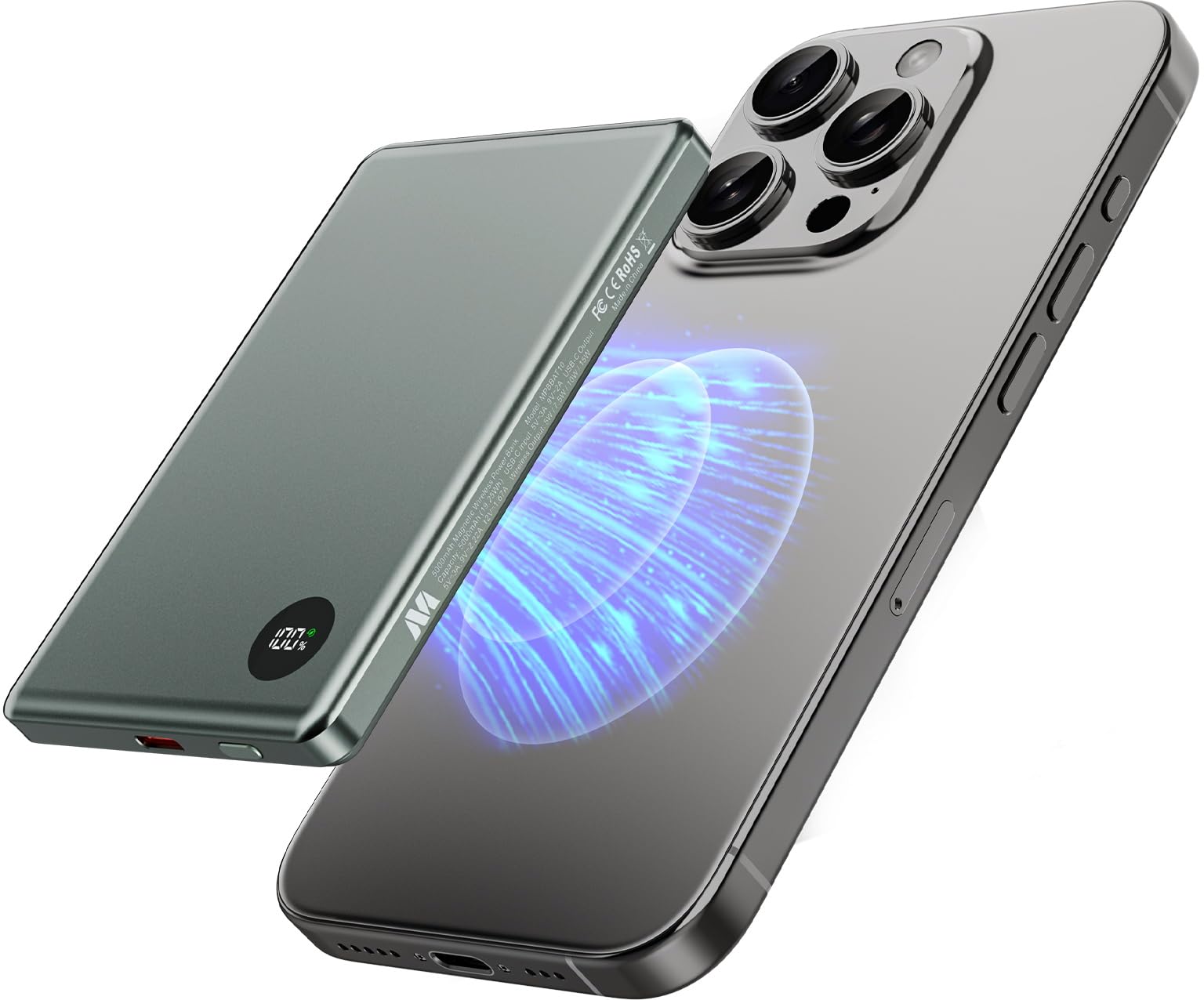Cargador Portátil Mybat Magnetic 5000 Mah, Banco De Energía Inalámbrico - Venta Internacional.