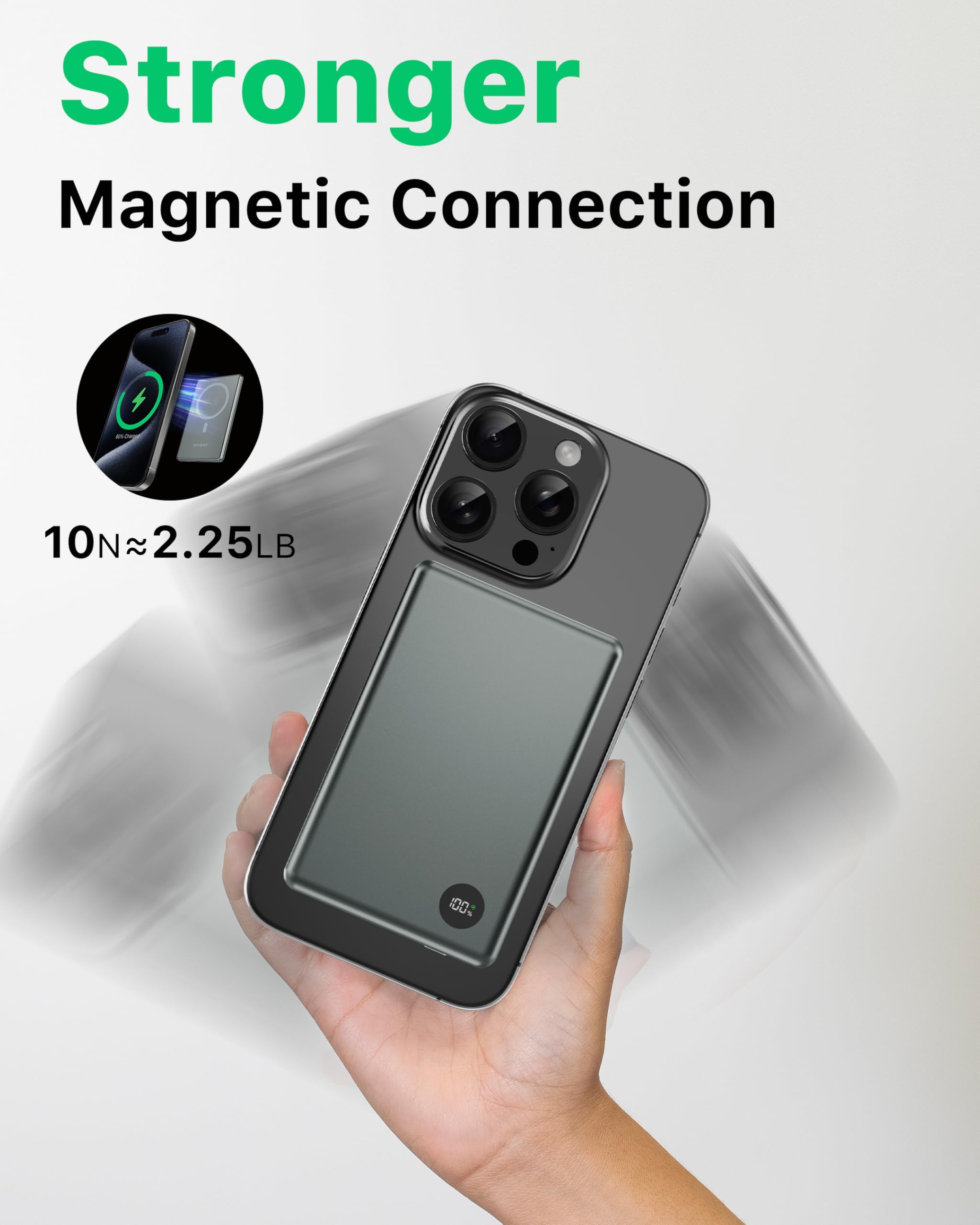 Foto 4 pulgar | Cargador Portátil Mybat Magnetic 5000 Mah, Banco De Energía Inalámbrico - Venta Internacional.