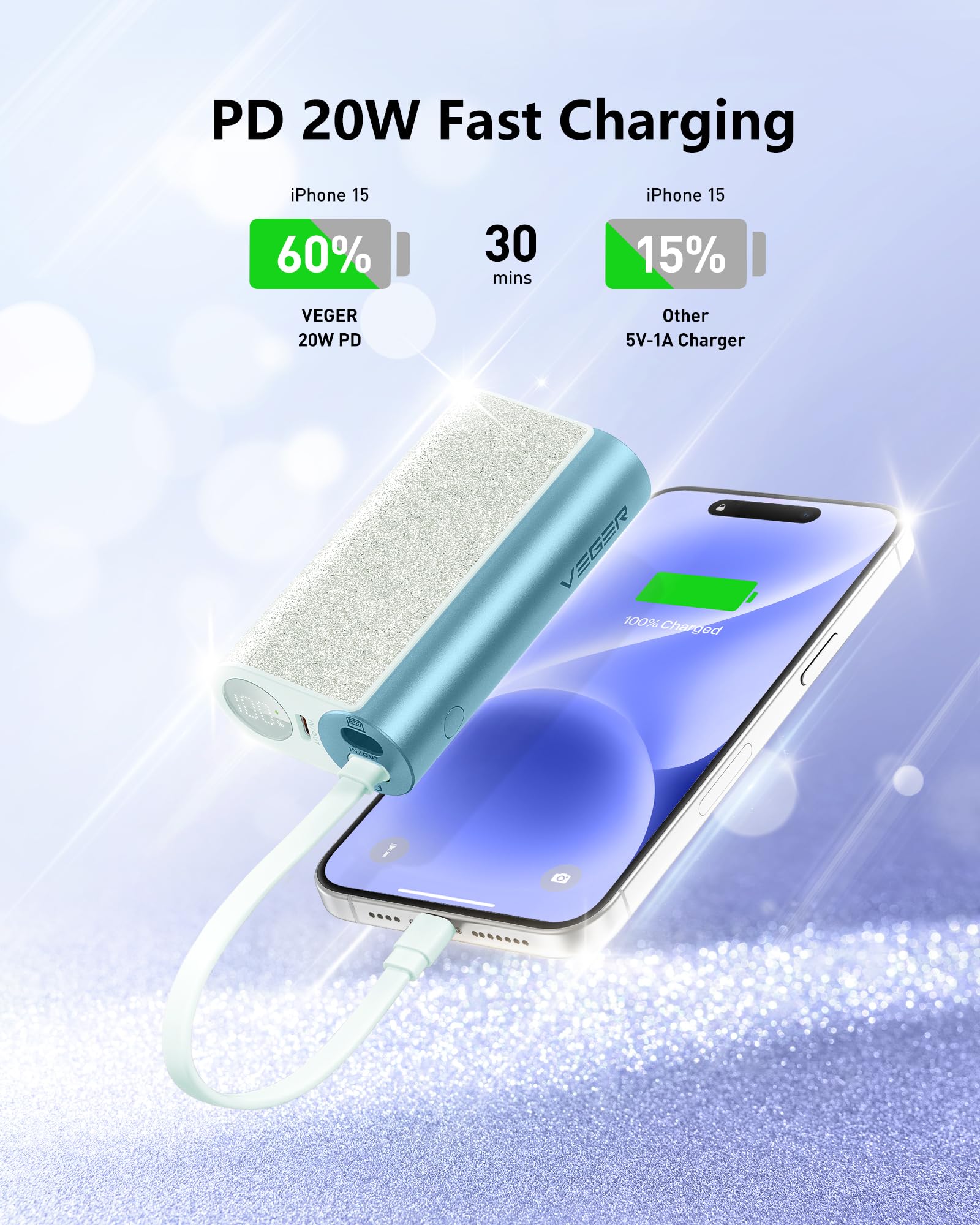 Foto 6 pulgar | Cargador Portátil Compacto Power Bank Veger De 10000 Mah Y 20 W - Venta Internacional.