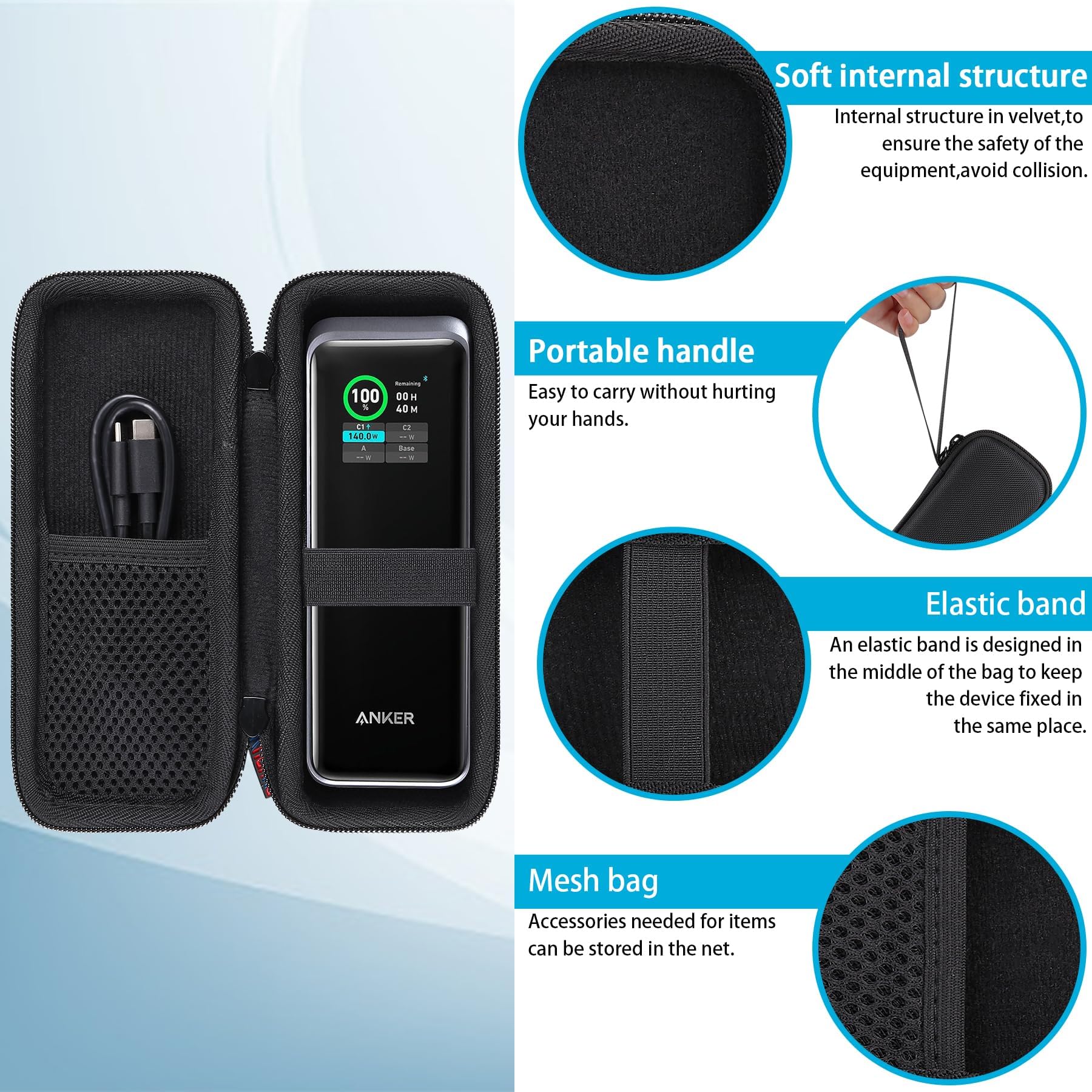 Foto 5 pulgar | Funda De Viaje Para Anker Prime Power Bank 27650 Mah 250 W De Khanka - Venta Internacional.
