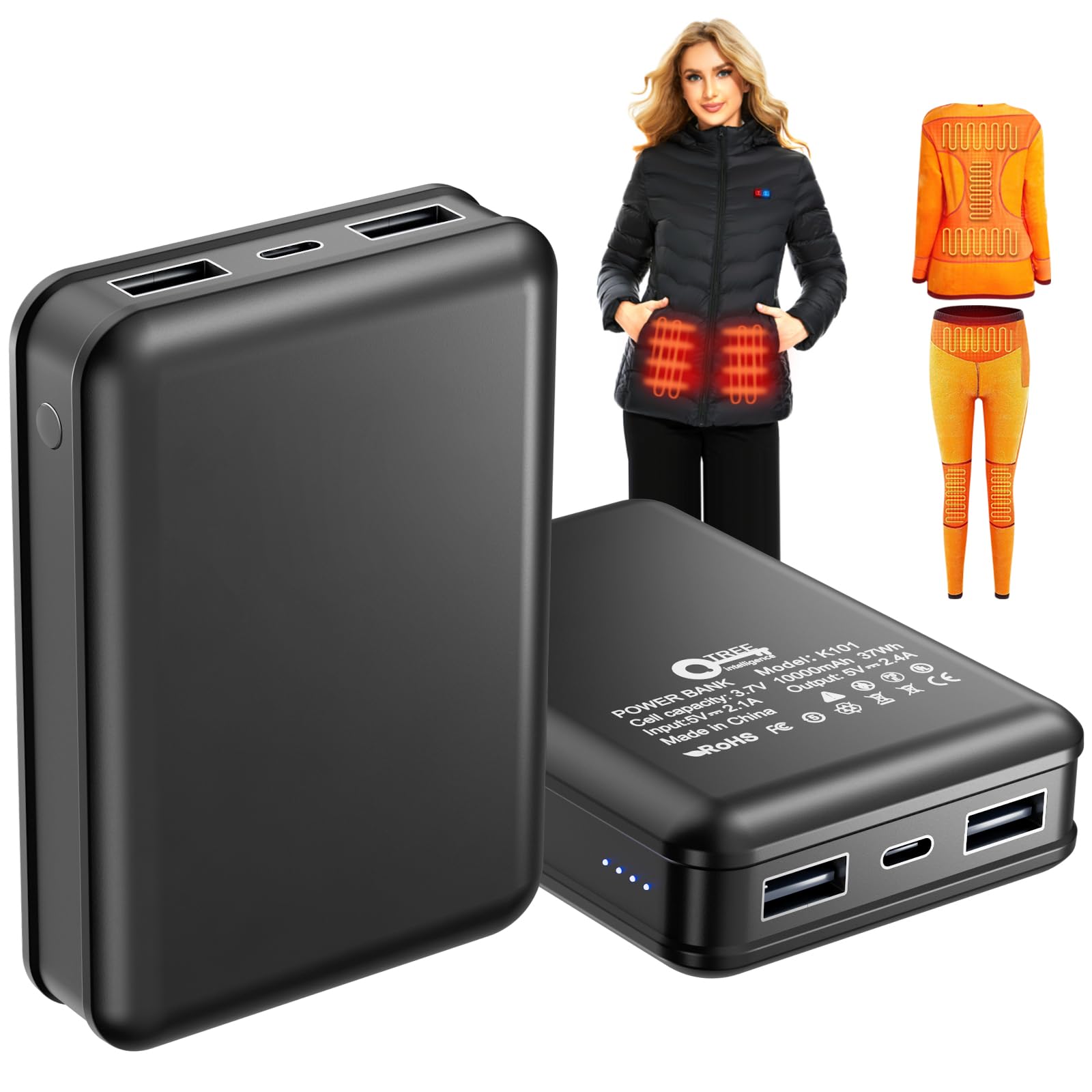 Foto 2 pulgar | Power Bank Qtree Intelligence, 10000 Mah, 5 V, 2,4 A X2, Para Ropa Con Calefacción - Venta Internacional.