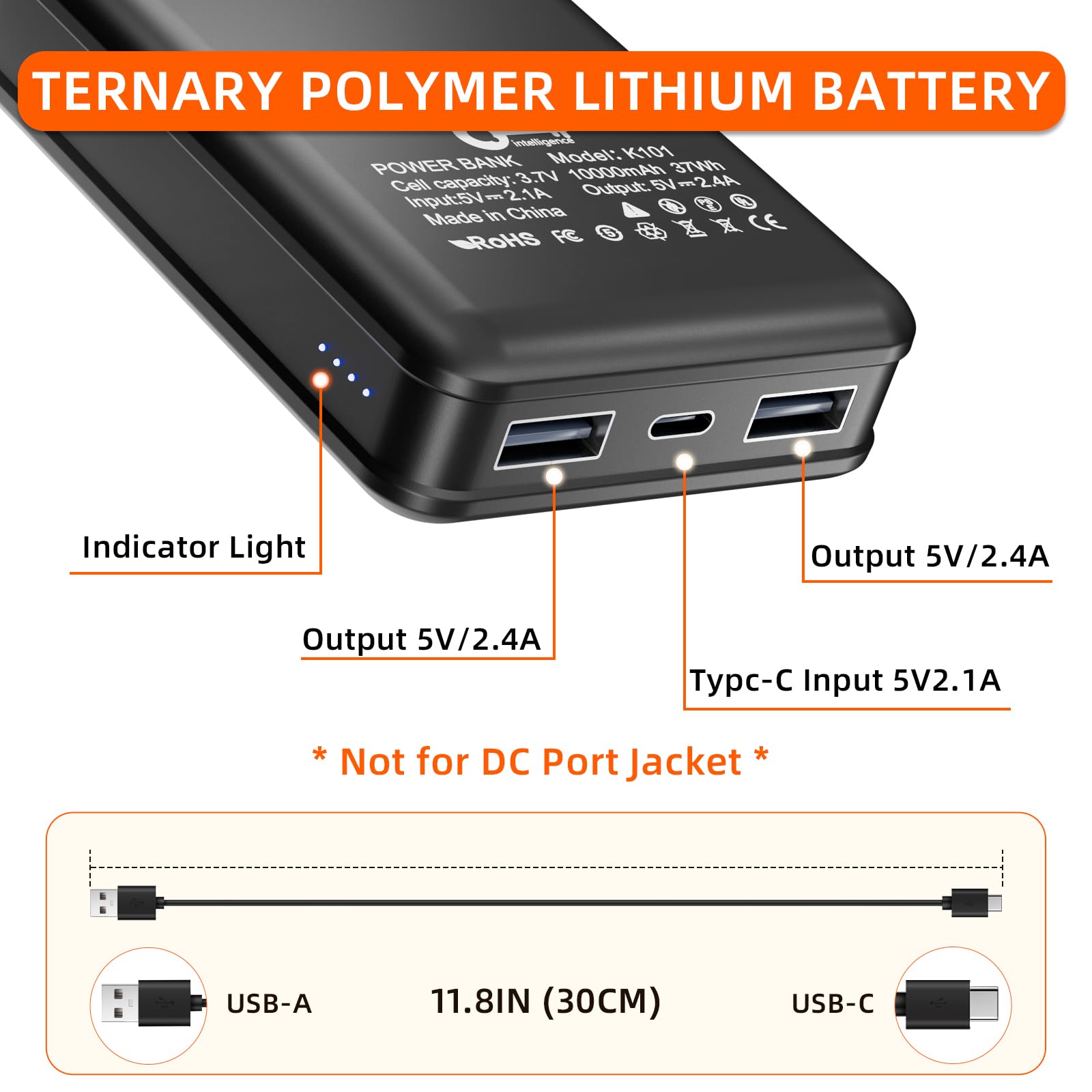 Foto 3 pulgar | Power Bank Qtree Intelligence, 10000 Mah, 5 V, 2,4 A X2, Para Ropa Con Calefacción - Venta Internacional.