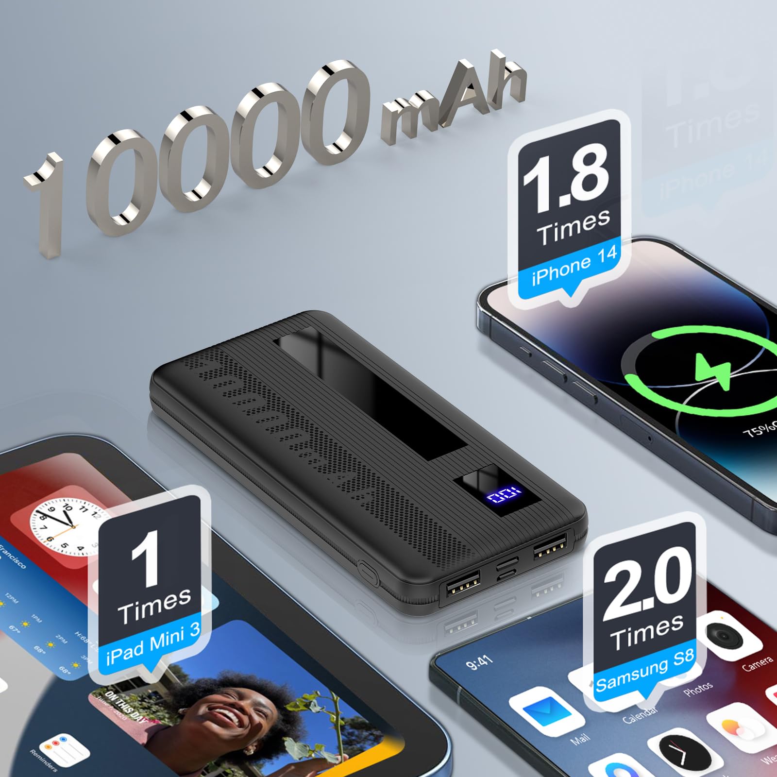 Foto 4 pulgar | Cargador Portátil Dbasne De 10000 Mah Power Bank De Carga Rápida - Venta Internacional.