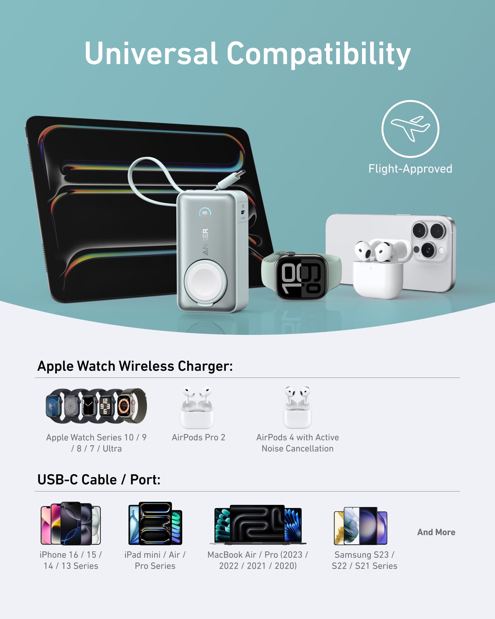 Foto 7 pulgar | Batería Externa Anker Maggo De 10.000 Mah Con Cable Usb-c Para Apple Watch - Venta Internacional.