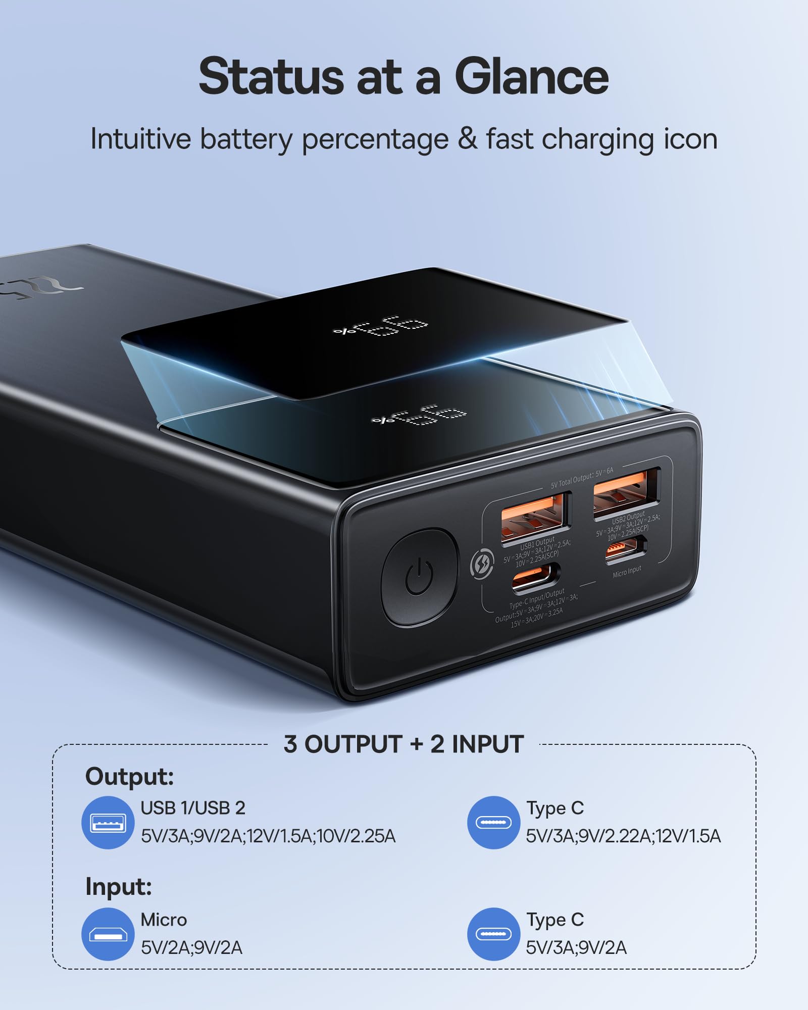 Foto 7 pulgar | Cargador Portátil Baseus Power Bank De 3000 Mah De 22,5 W Con 4 Puertos - Venta Internacional.