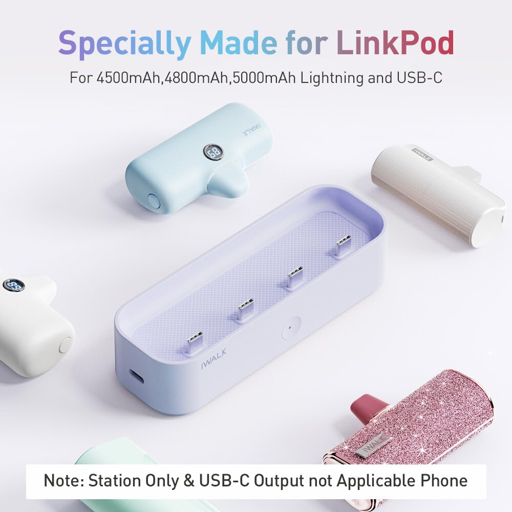 Foto 4 pulgar | Estación De Carga Iwalk Linkpod Para Iphone 3350-5000 Mah, Color Morado - Venta Internacional.