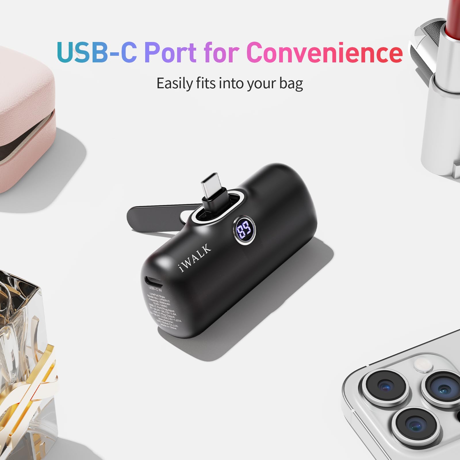 Foto 4 pulgar | Cargador Portátil Iwalk 5000mah 20w Pd De Carga Rápida Usb-c - Venta Internacional.