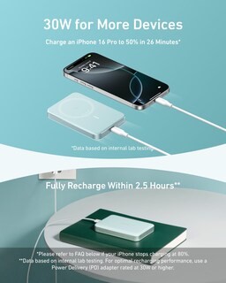 Foto 6 | Power Bank Anker Maggo De 10.000 Mah Con Carga Inalámbrica De 15 W - Venta Internacional.