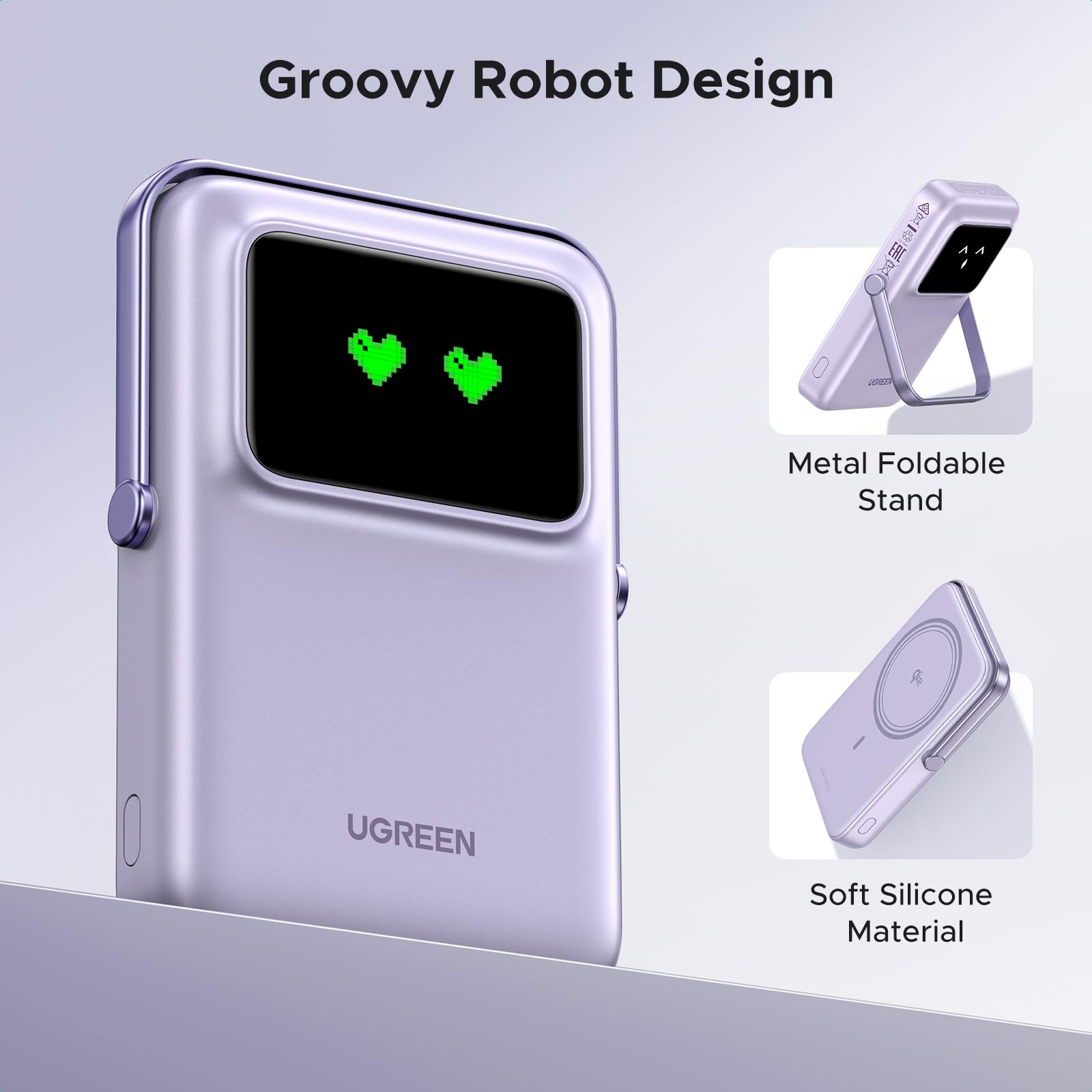 Foto 2 | Cargador Portátil Ugreen Uno Magsafe 15w 10000mah Púrpura - Venta Internacional.