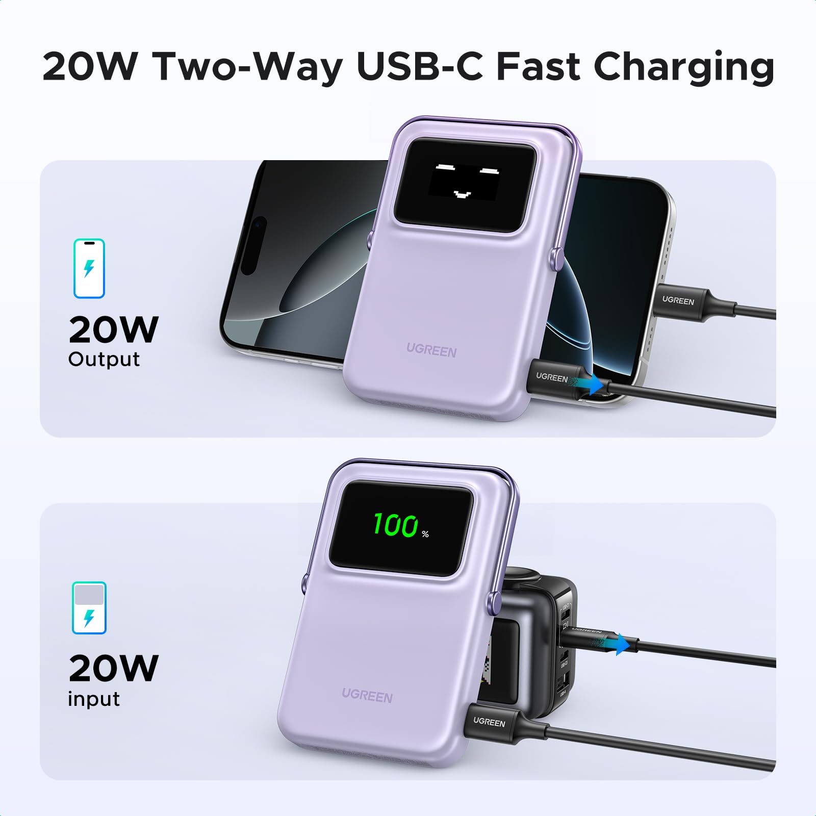 Foto 7 | Cargador Portátil Ugreen Uno Magsafe 15w 10000mah Púrpura - Venta Internacional.