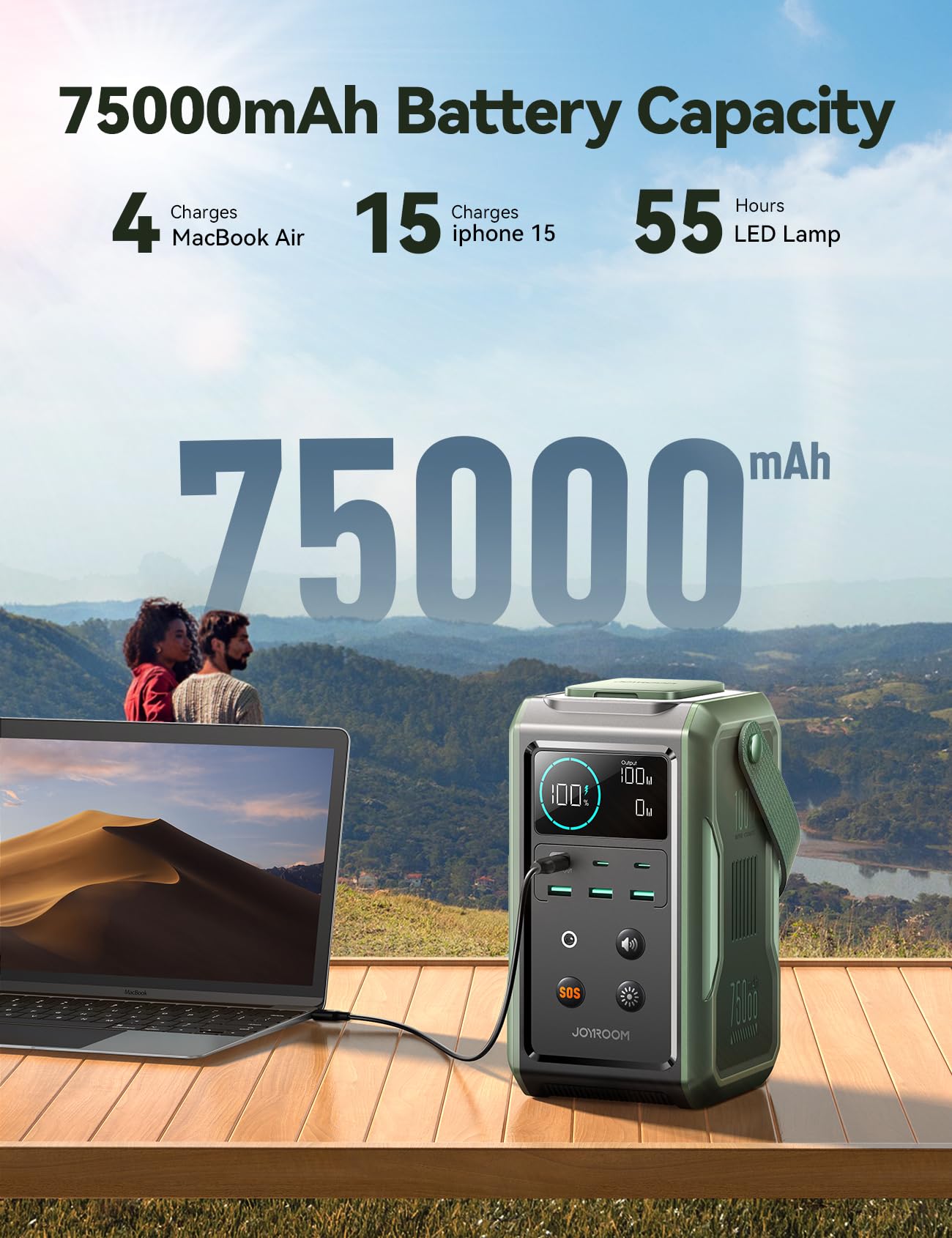 Foto 3 pulgar | Central Eléctrica Portátil Joyroom 75000mah 240wh Con Luz Led - Venta Internacional.