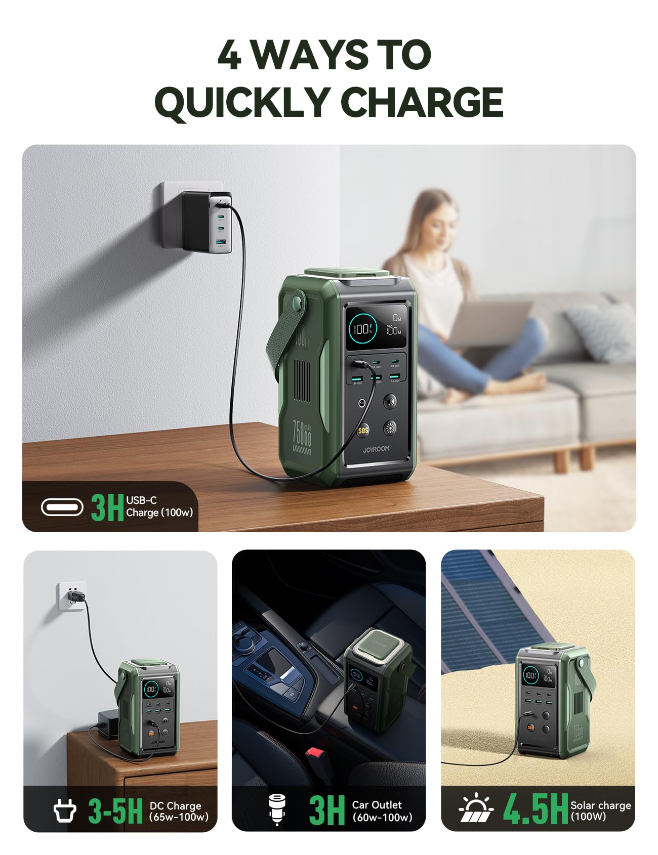 Foto 6 | Central Eléctrica Portátil Joyroom 75000mah 240wh Con Luz Led - Venta Internacional.