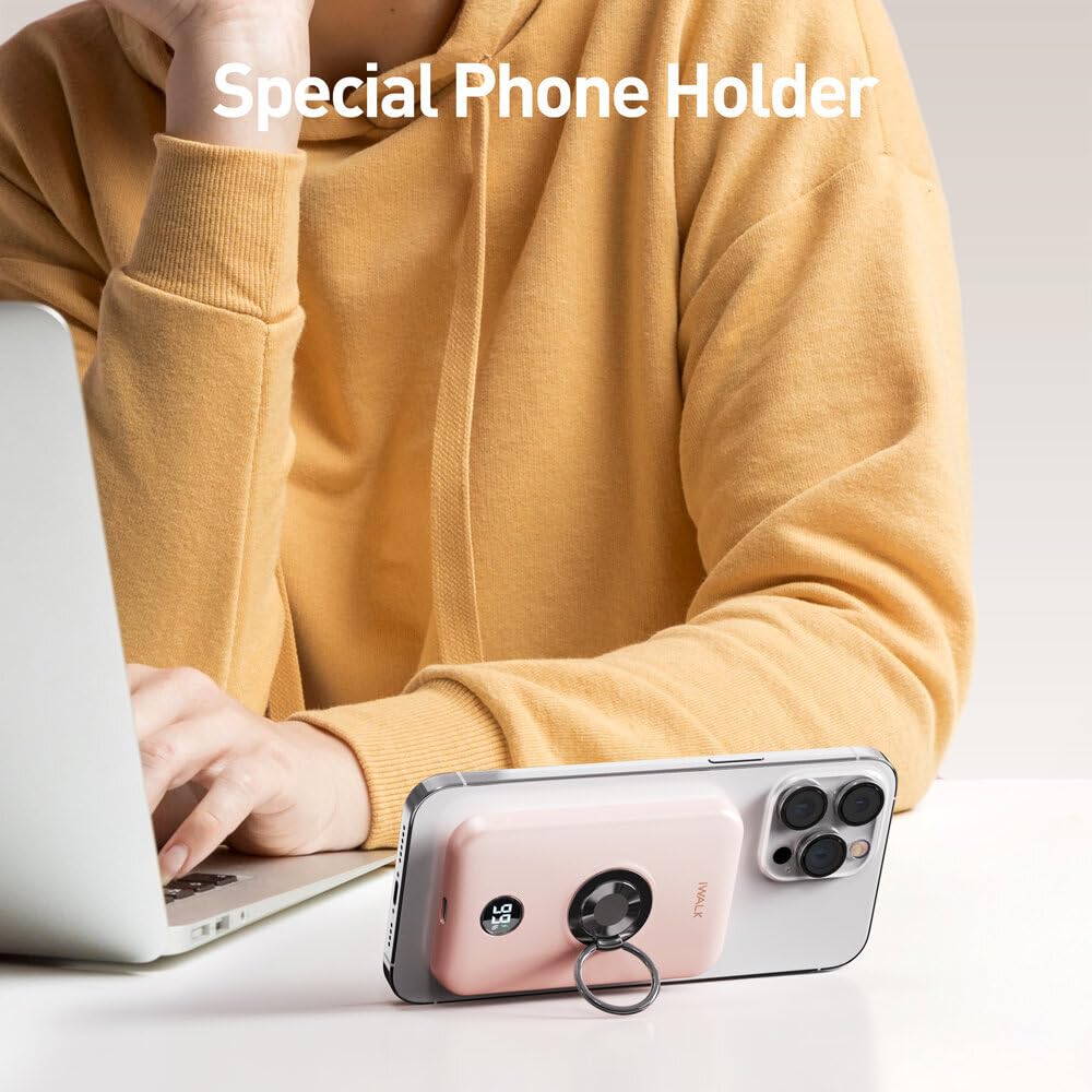 Foto 7 pulgar | Cargador Inalámbrico Power Bank Iwalk Magnetic De 6000 Mah, Color Rosa - Venta Internacional.