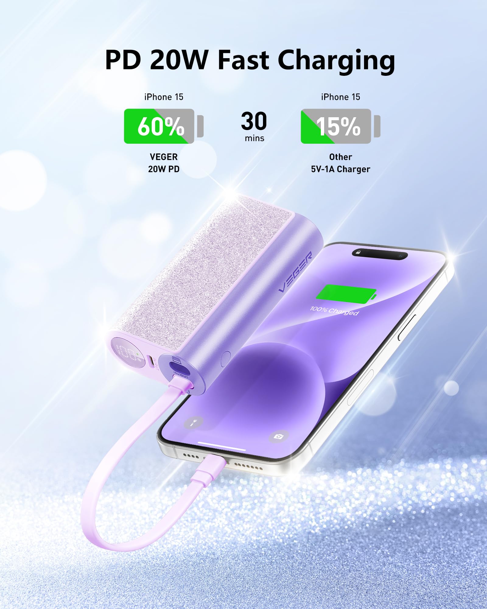 Foto 6 pulgar | Cargador Portátil Compacto Power Bank Veger De 10000 Mah Y 20 W - Venta Internacional.